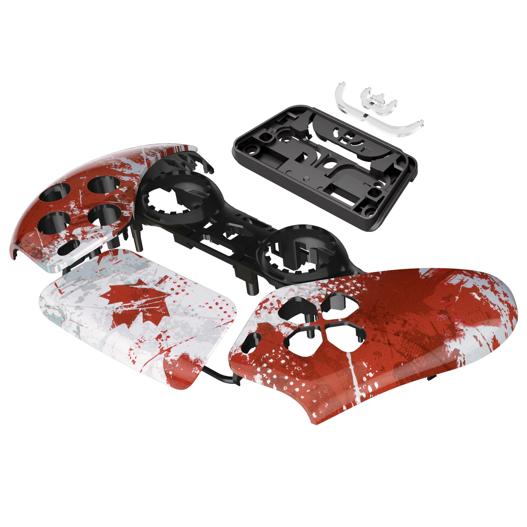 eXtremeRate Replacement Front Housing Shell with Touchpad Compatible with PS5 Controller BDM-010/020/030/040/050 - Impression Canada Flag - Image 10