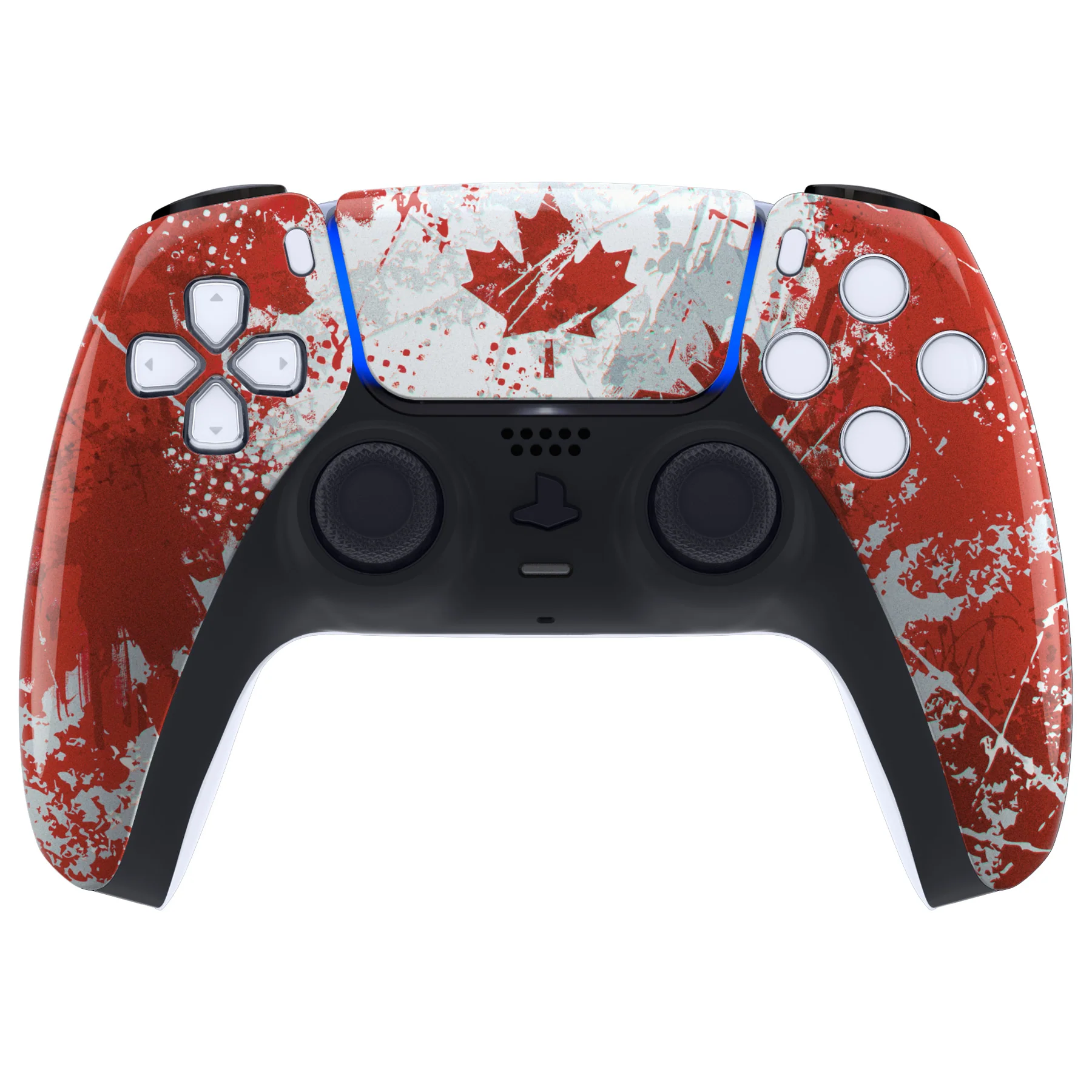 eXtremeRate Replacement Front Housing Shell with Touchpad Compatible with PS5 Controller BDM-010/020/030/040/050 - Impression Canada Flag - Image 2