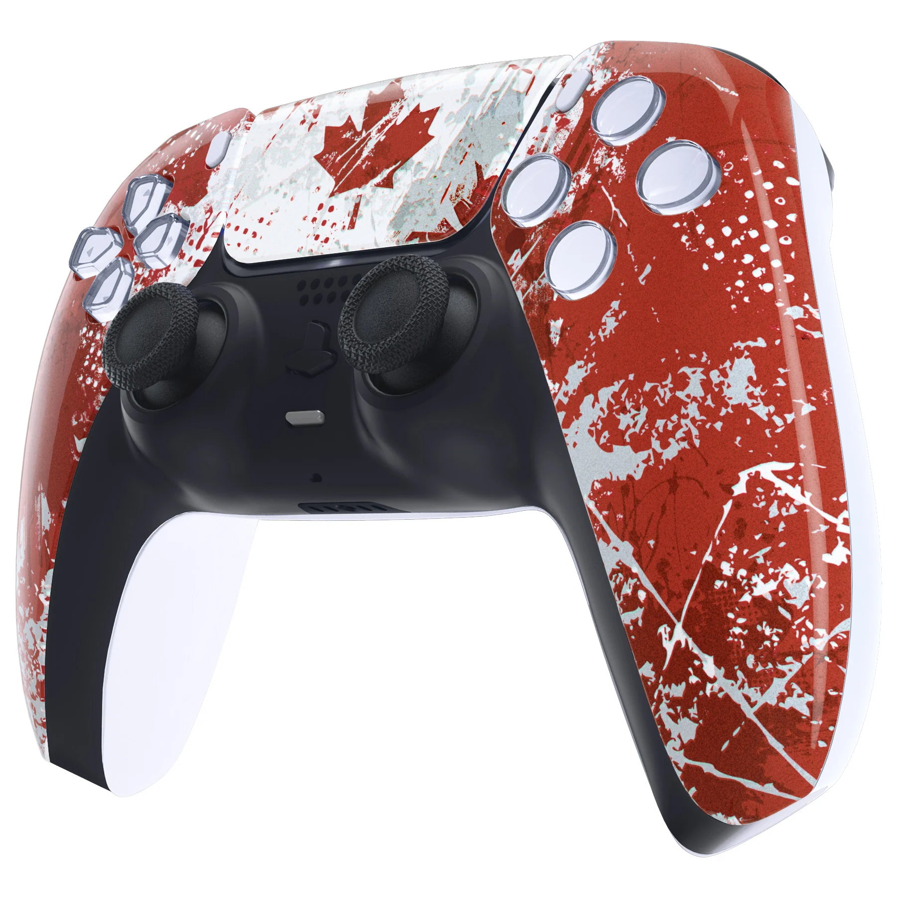 eXtremeRate Replacement Front Housing Shell with Touchpad Compatible with PS5 Controller BDM-010/020/030/040/050 - Impression Canada Flag - Image 4
