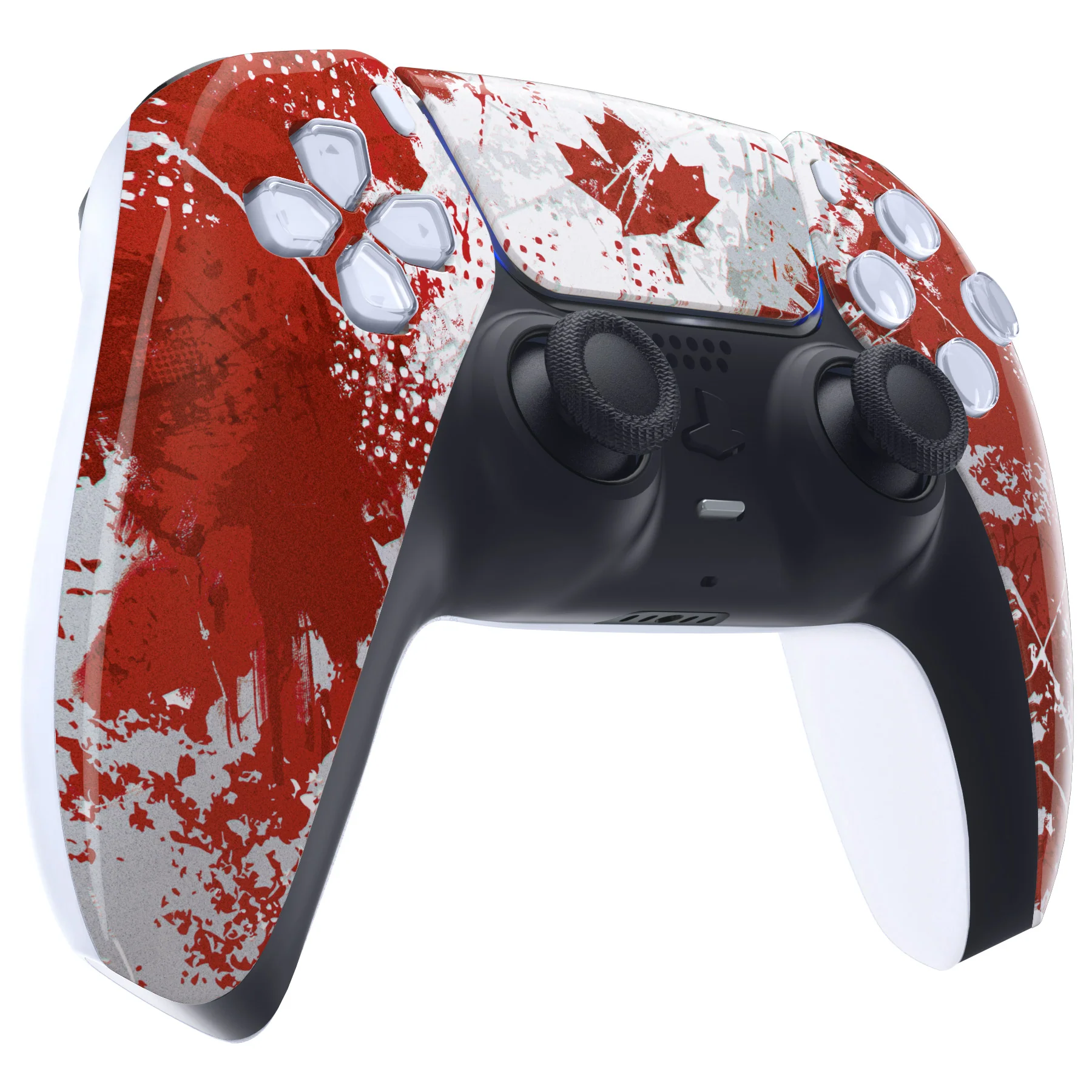 eXtremeRate Replacement Front Housing Shell with Touchpad Compatible with PS5 Controller BDM-010/020/030/040/050 - Impression Canada Flag - Image 5