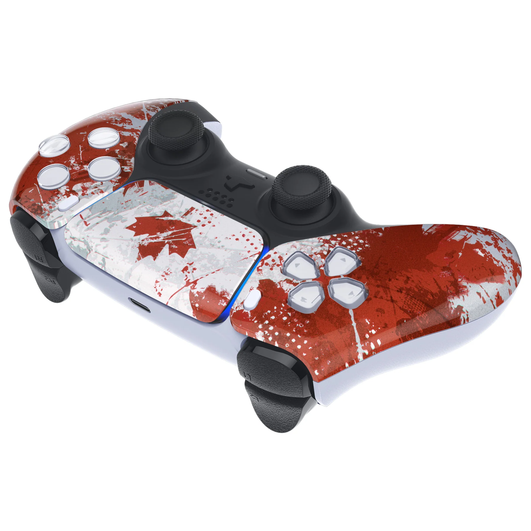 eXtremeRate Replacement Front Housing Shell with Touchpad Compatible with PS5 Controller BDM-010/020/030/040/050 - Impression Canada Flag - Image 6