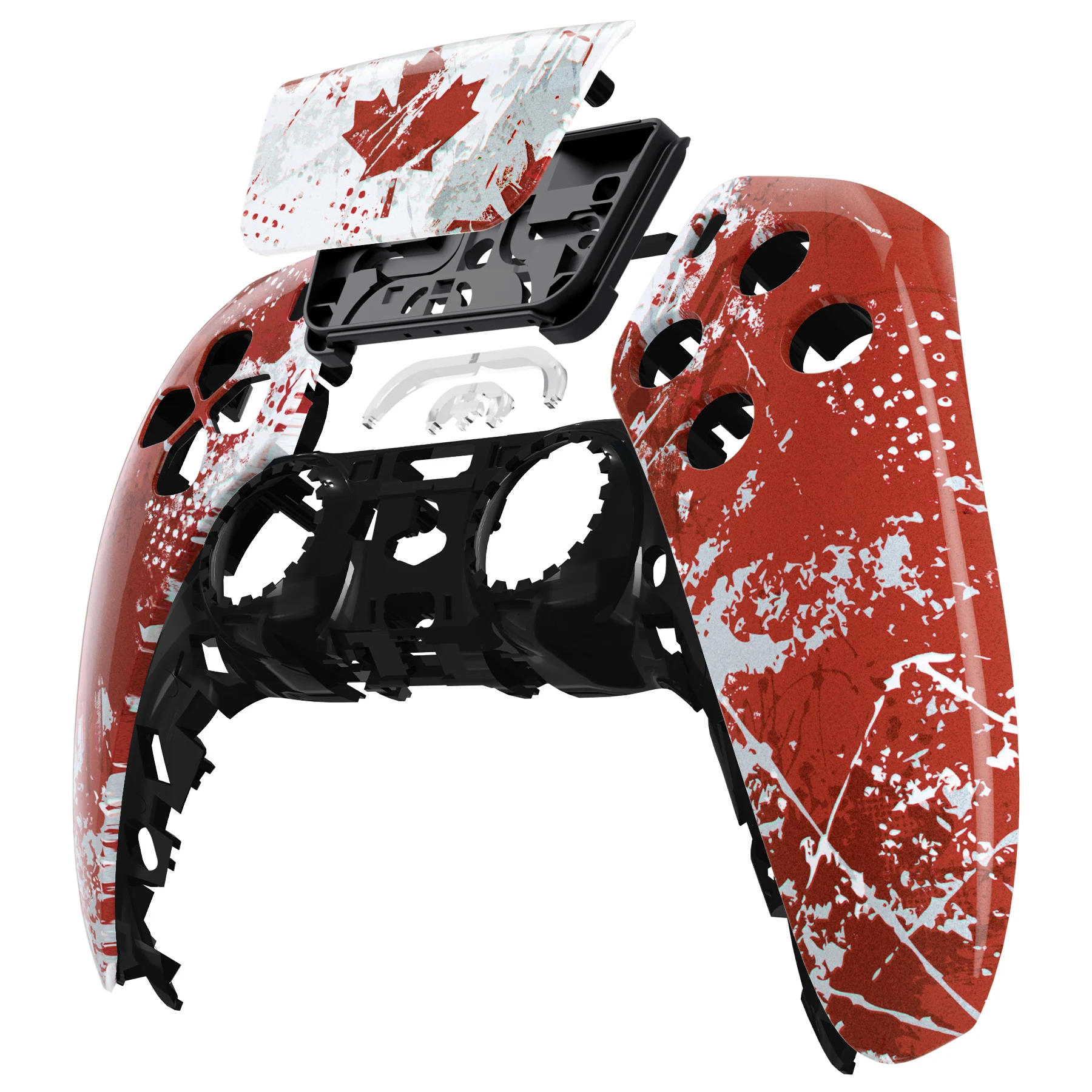 eXtremeRate Replacement Front Housing Shell with Touchpad Compatible with PS5 Controller BDM-010/020/030/040/050 - Impression Canada Flag - Image 8