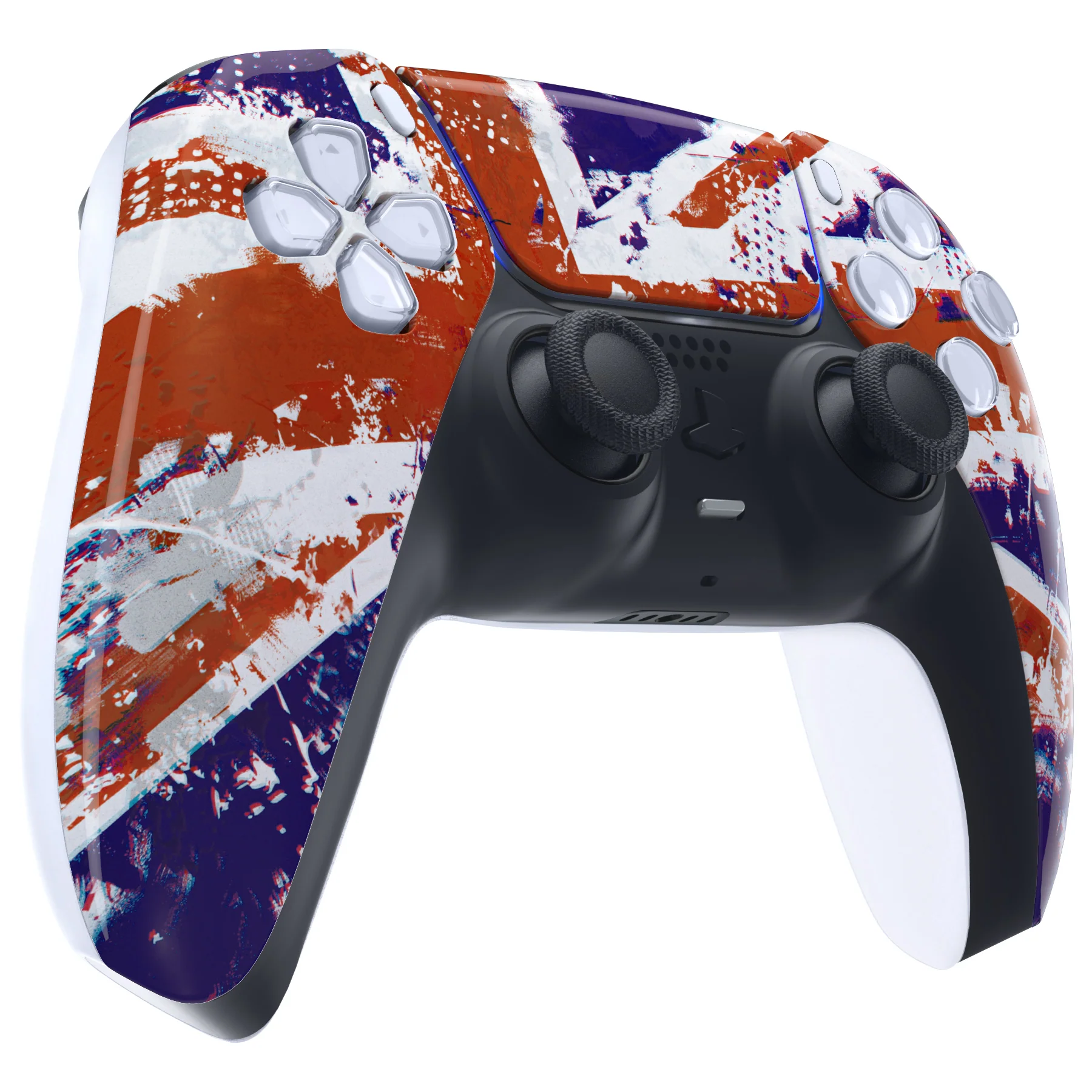 eXtremeRate Replacement Front Housing Shell with Touchpad Compatible with PS5 Controller BDM-010/020/030/040/050 - Impression UK Flag - Image 5