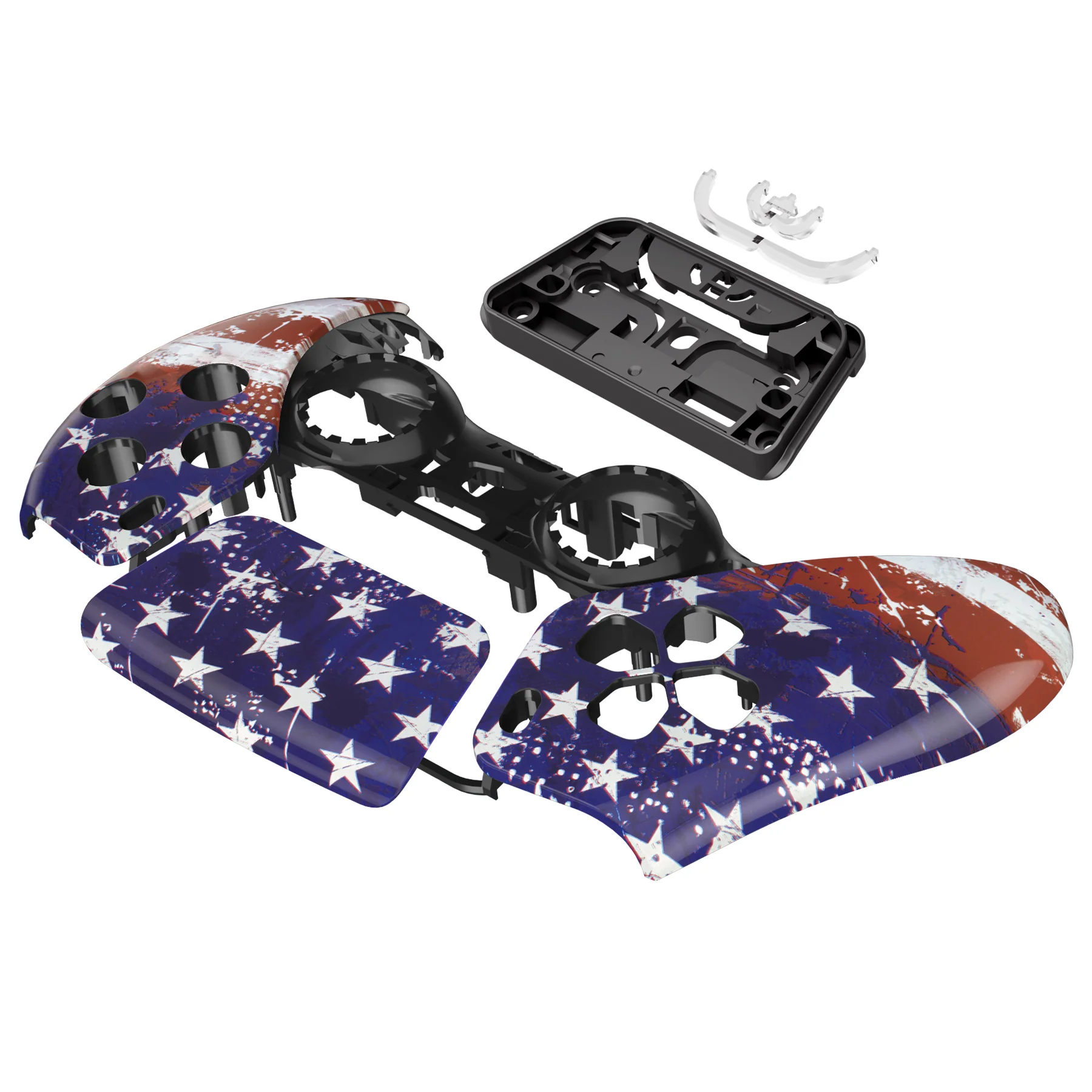 eXtremeRate Replacement Front Housing Shell with Touchpad Compatible with PS5 Controller BDM-010/020/030/040/050 - Impression US Flag - Image 10
