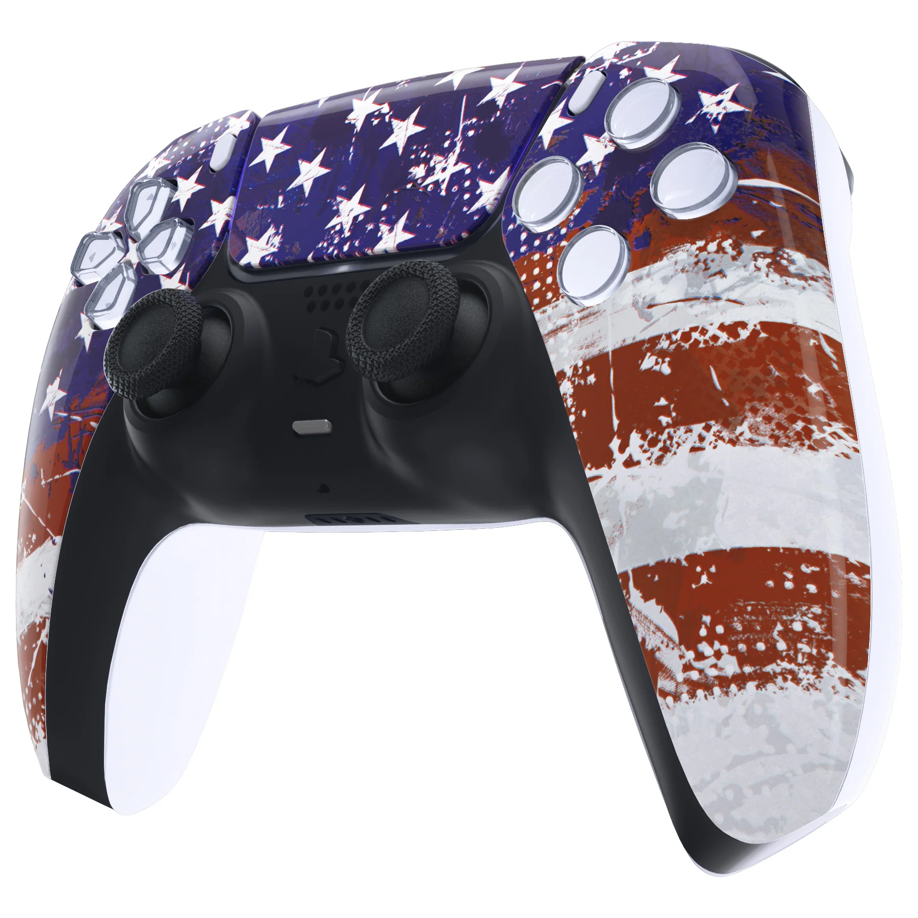 eXtremeRate Replacement Front Housing Shell with Touchpad Compatible with PS5 Controller BDM-010/020/030/040/050 - Impression US Flag - Image 4