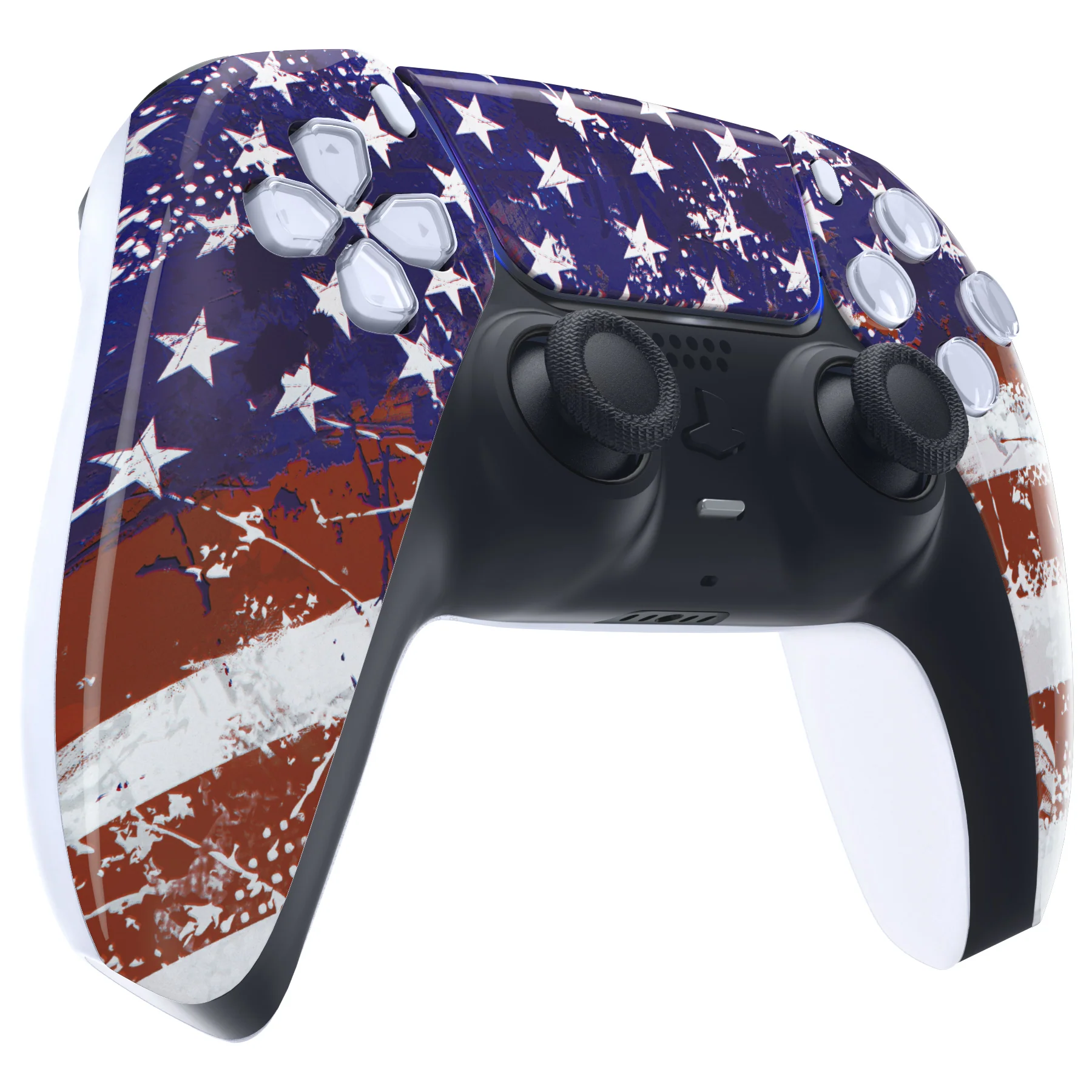 eXtremeRate Replacement Front Housing Shell with Touchpad Compatible with PS5 Controller BDM-010/020/030/040/050 - Impression US Flag - Image 5