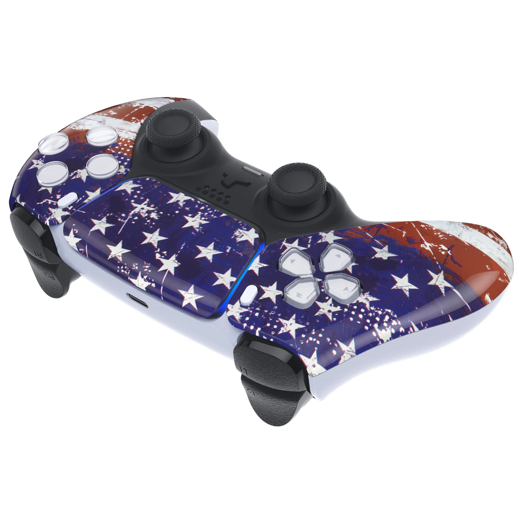 eXtremeRate Replacement Front Housing Shell with Touchpad Compatible with PS5 Controller BDM-010/020/030/040/050 - Impression US Flag - Image 6