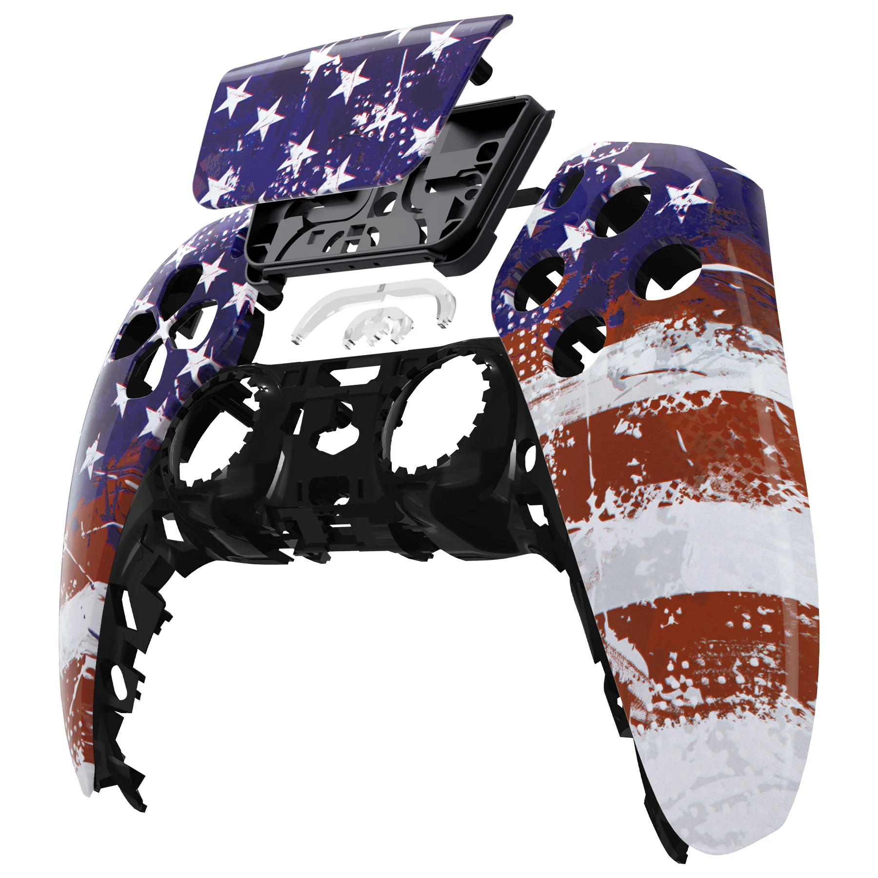 eXtremeRate Replacement Front Housing Shell with Touchpad Compatible with PS5 Controller BDM-010/020/030/040/050 - Impression US Flag - Image 8
