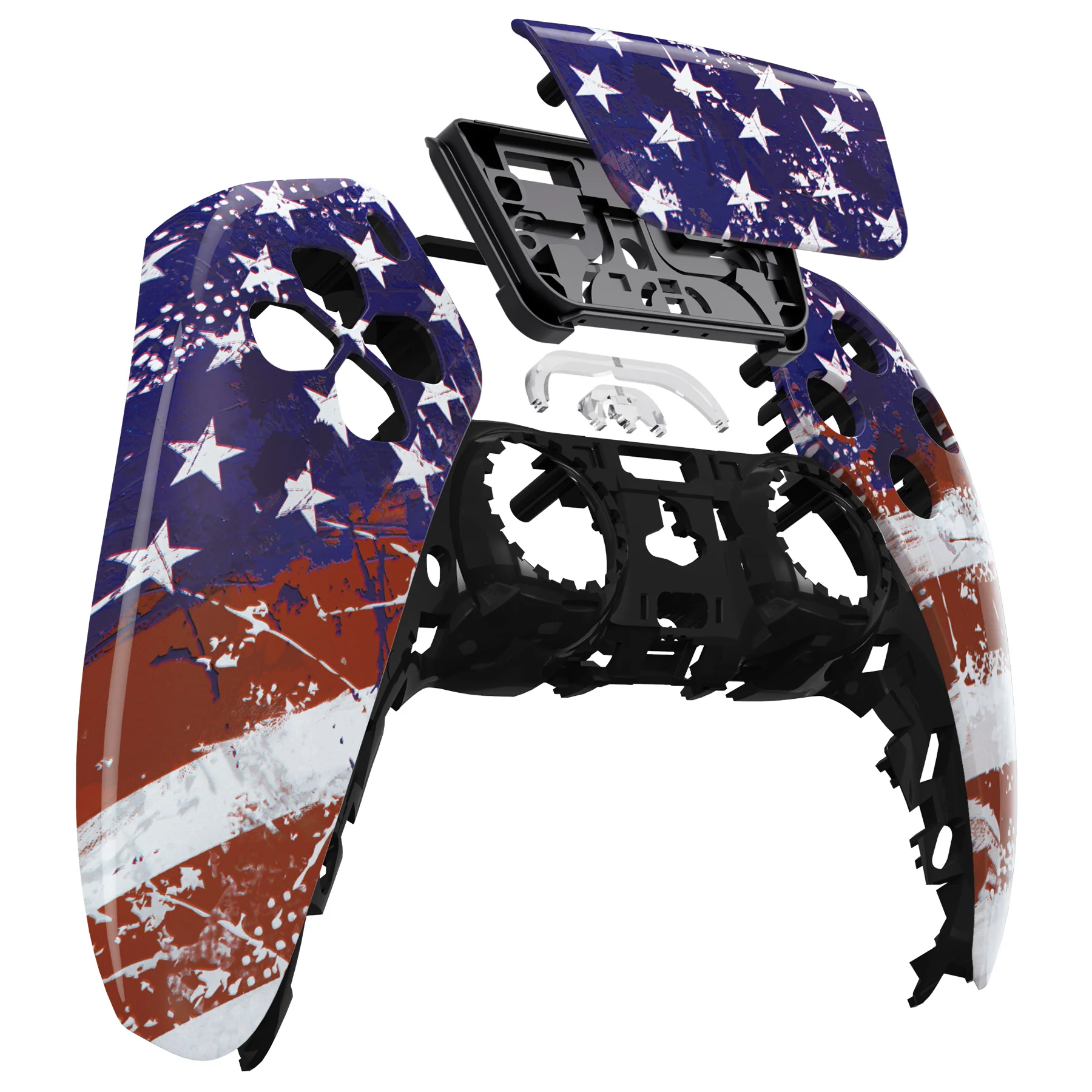 eXtremeRate Replacement Front Housing Shell with Touchpad Compatible with PS5 Controller BDM-010/020/030/040/050 - Impression US Flag - Image 9