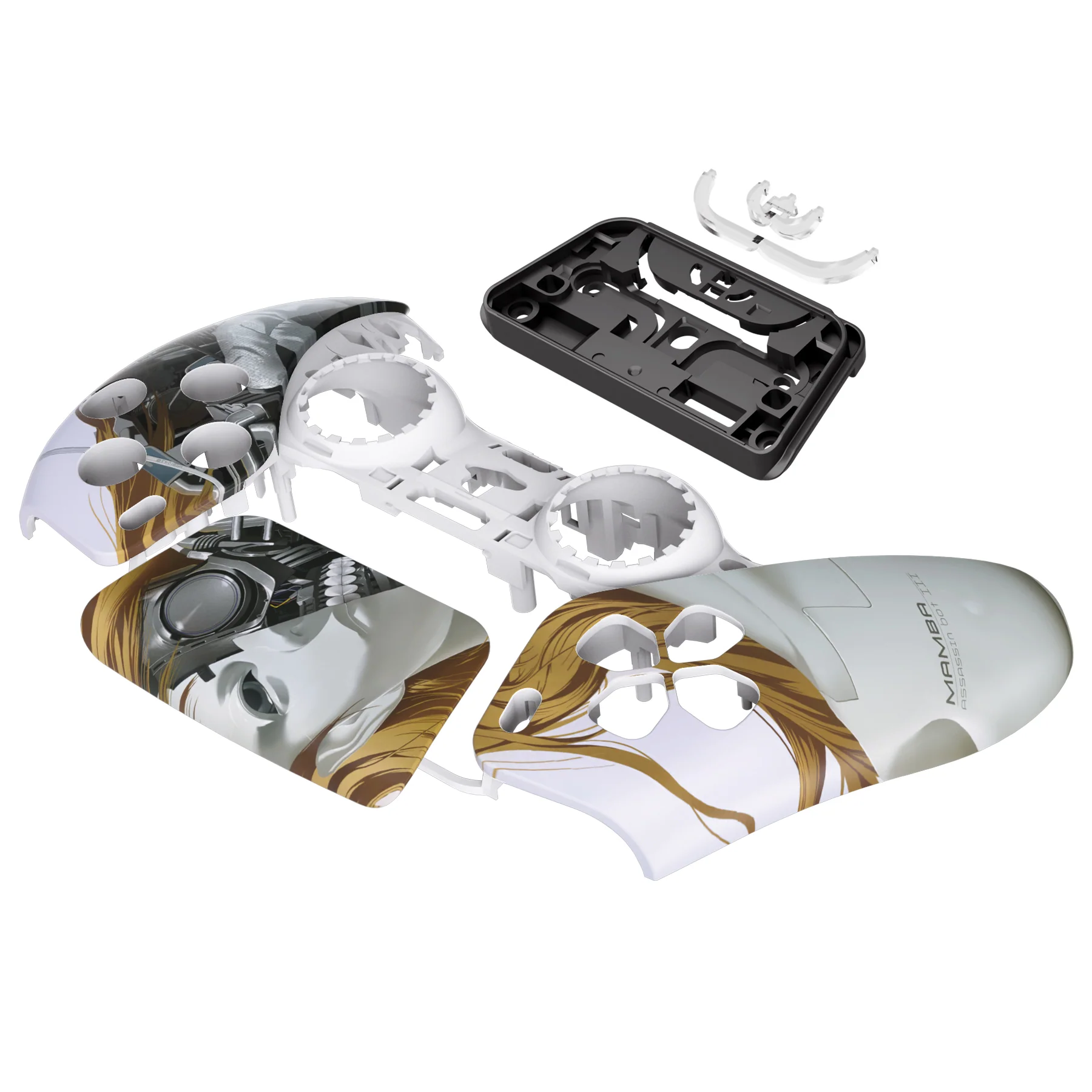 eXtremeRate Replacement Front Housing Shell with Touchpad Compatible with PS5 Controller BDM-010/020/030/040/050 - Mamba Assassin Bot III - Image 10