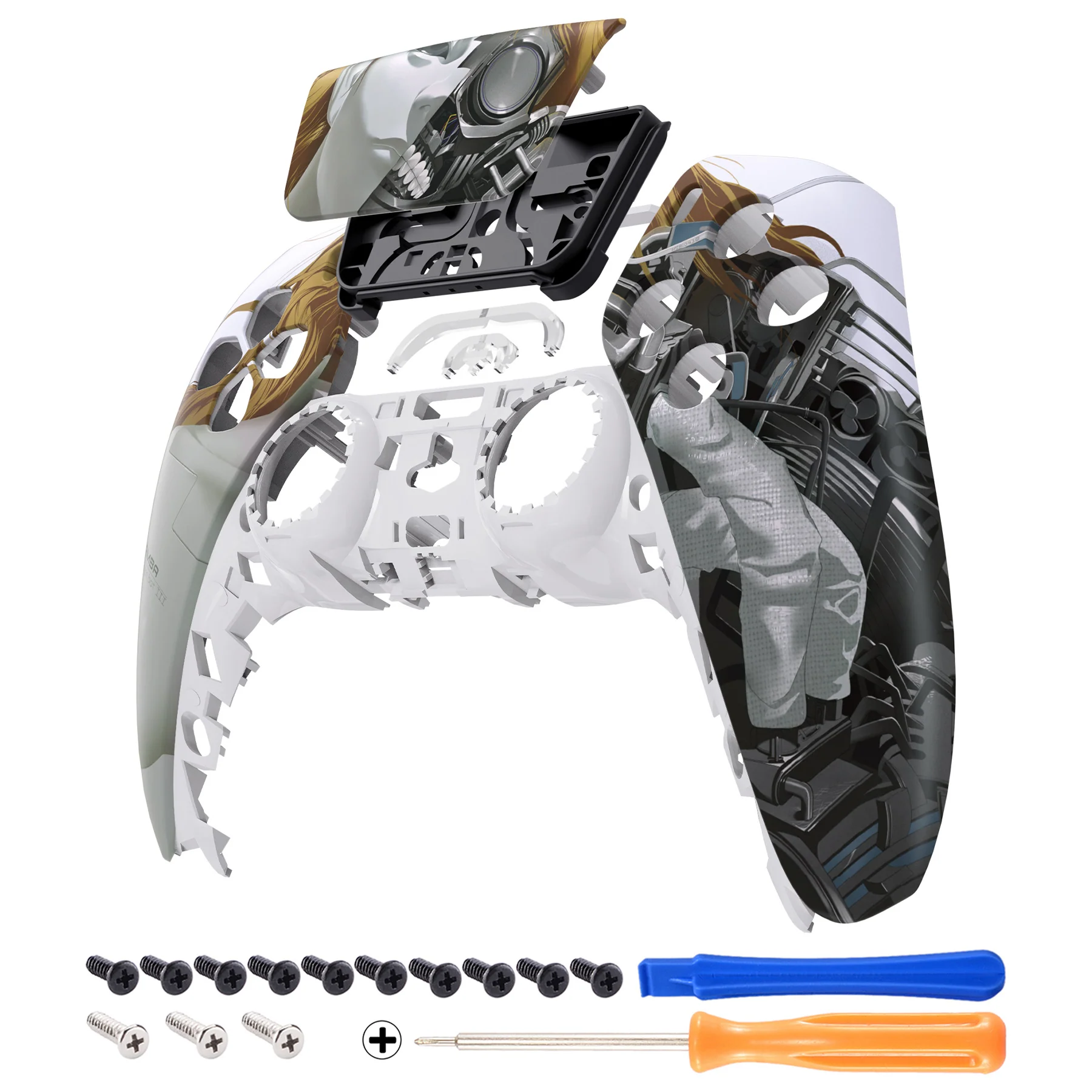 eXtremeRate Replacement Front Housing Shell with Touchpad Compatible with PS5 Controller BDM-010/020/030/040/050 - Mamba Assassin Bot III - Image 7