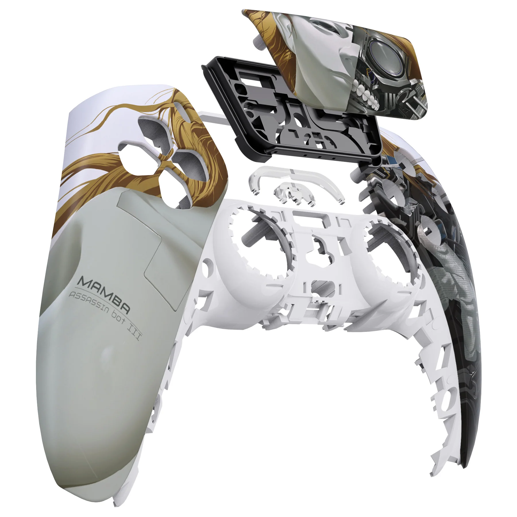 eXtremeRate Replacement Front Housing Shell with Touchpad Compatible with PS5 Controller BDM-010/020/030/040/050 - Mamba Assassin Bot III - Image 9