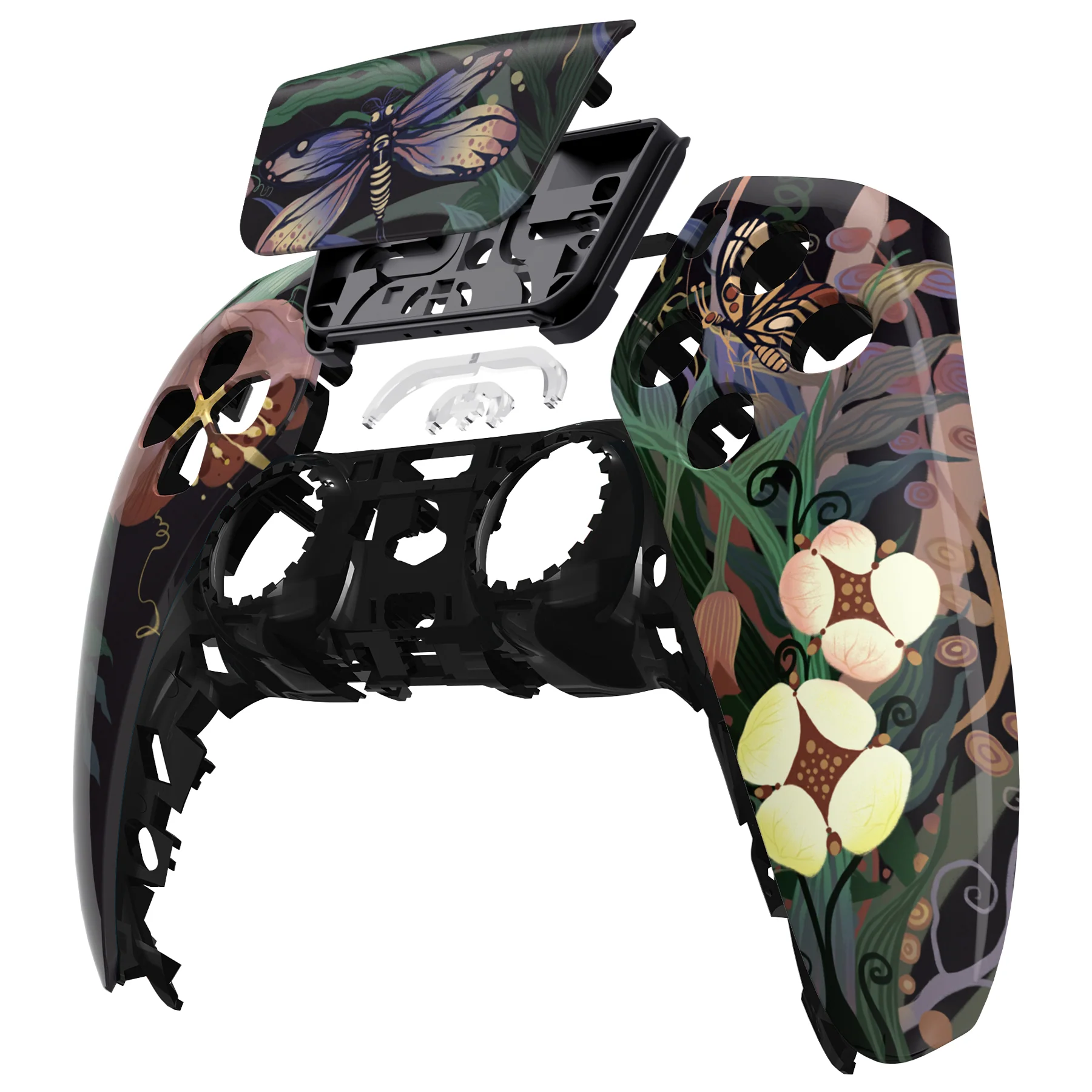 eXtremeRate Replacement Front Housing Shell with Touchpad Compatible with PS5 Controller BDM-010/020/030/040/050 - Mysterious Garden - Image 8