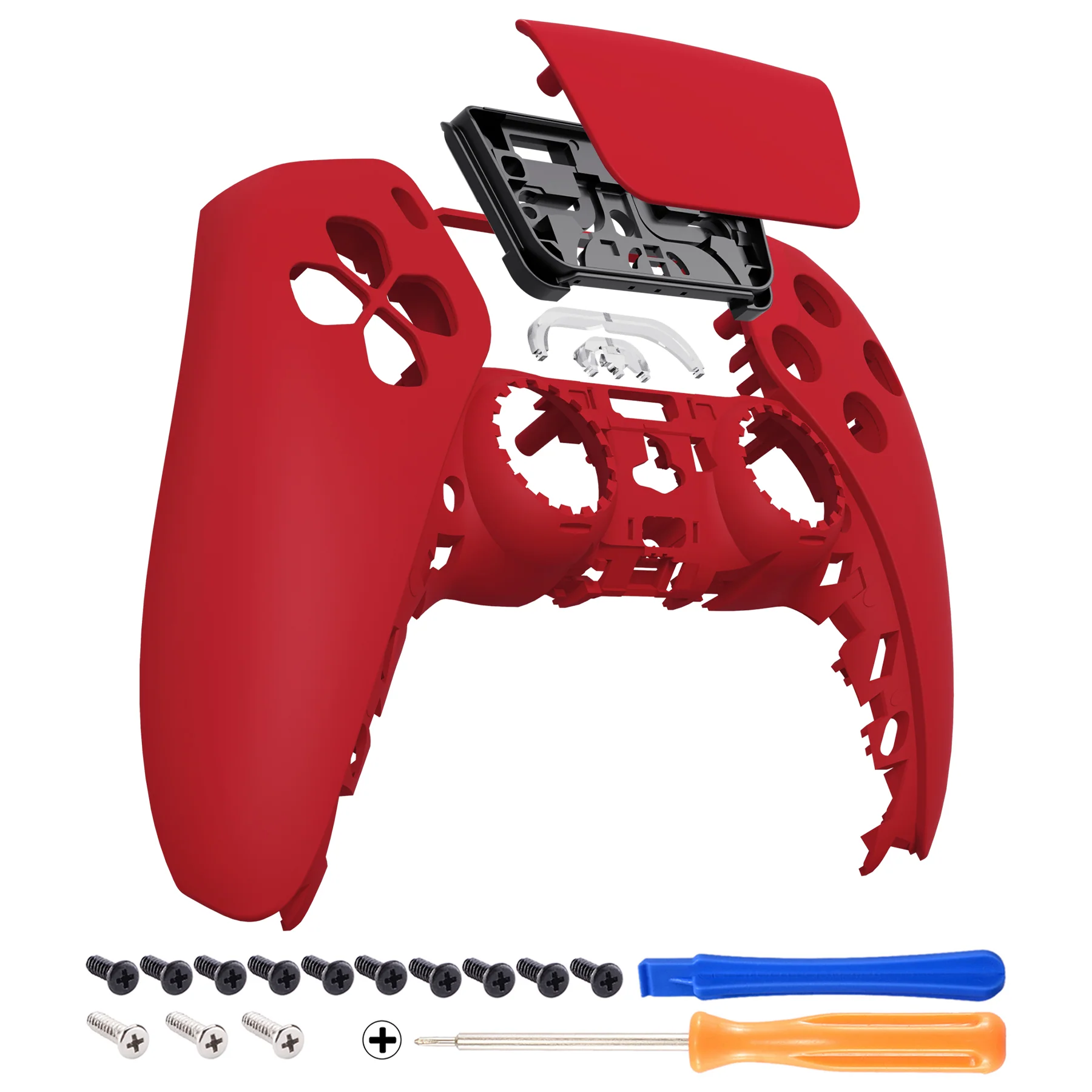 eXtremeRate Replacement Front Housing Shell with Touchpad Compatible with PS5 Controller BDM-010/020/030/040/050 - Passion Red - Image 7