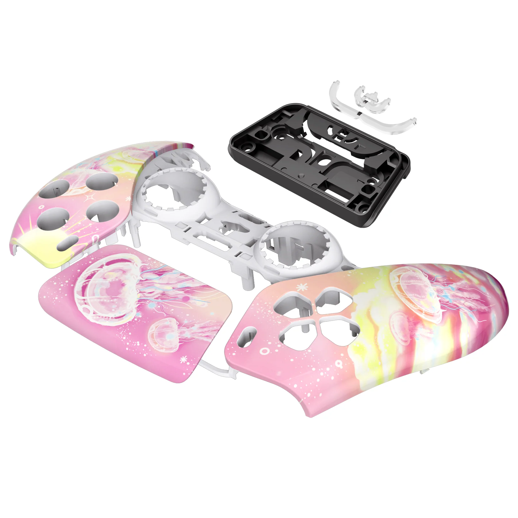 eXtremeRate Replacement Front Housing Shell with Touchpad Compatible with PS5 Controller BDM-010/020/030/040/050 - Pinky Jellyfish Heaven - Image 10