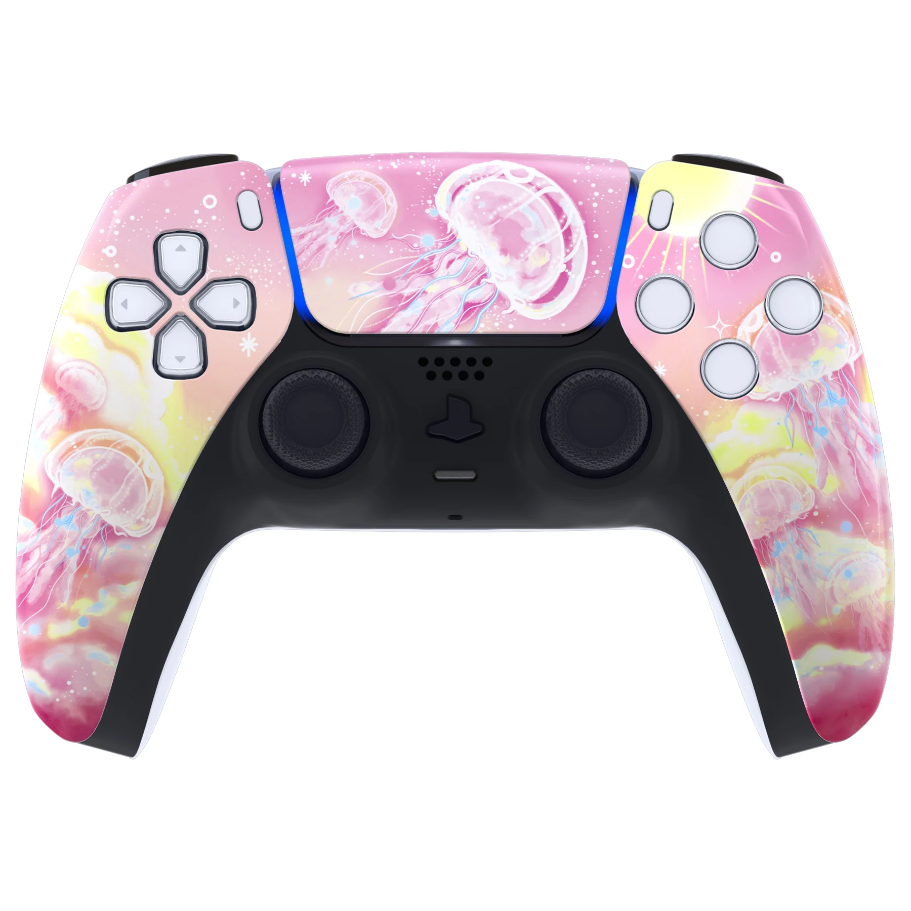 eXtremeRate Replacement Front Housing Shell with Touchpad Compatible with PS5 Controller BDM-010/020/030/040/050 - Pinky Jellyfish Heaven - Image 2