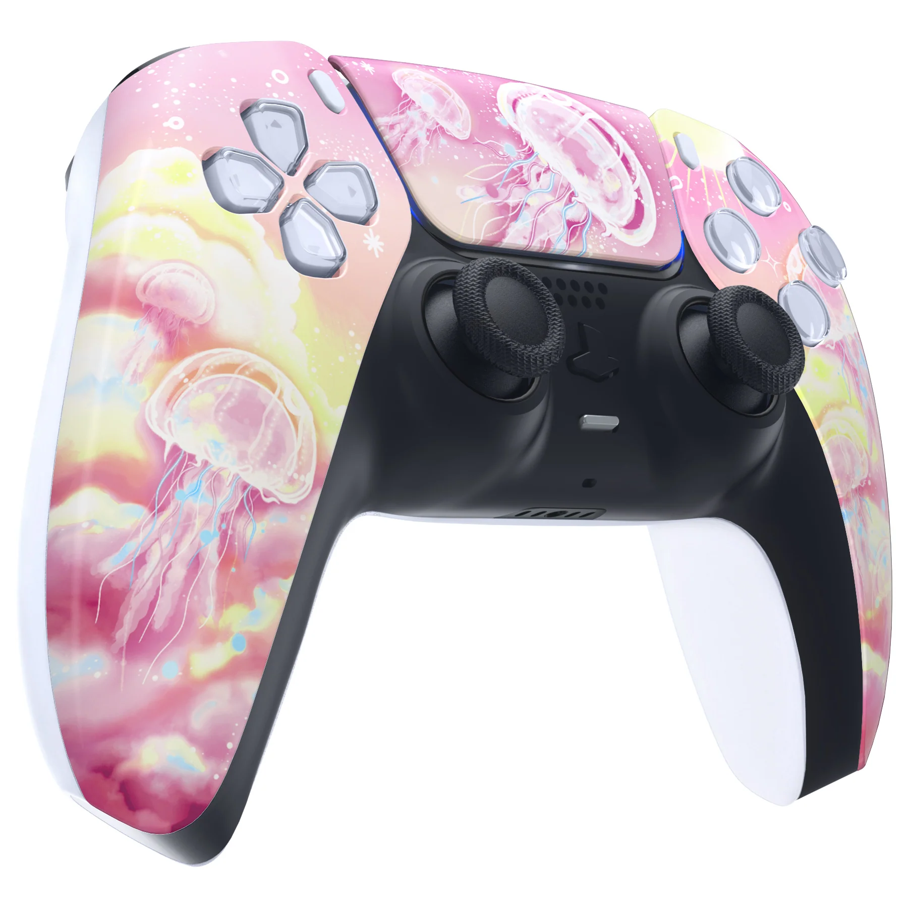 eXtremeRate Replacement Front Housing Shell with Touchpad Compatible with PS5 Controller BDM-010/020/030/040/050 - Pinky Jellyfish Heaven - Image 5