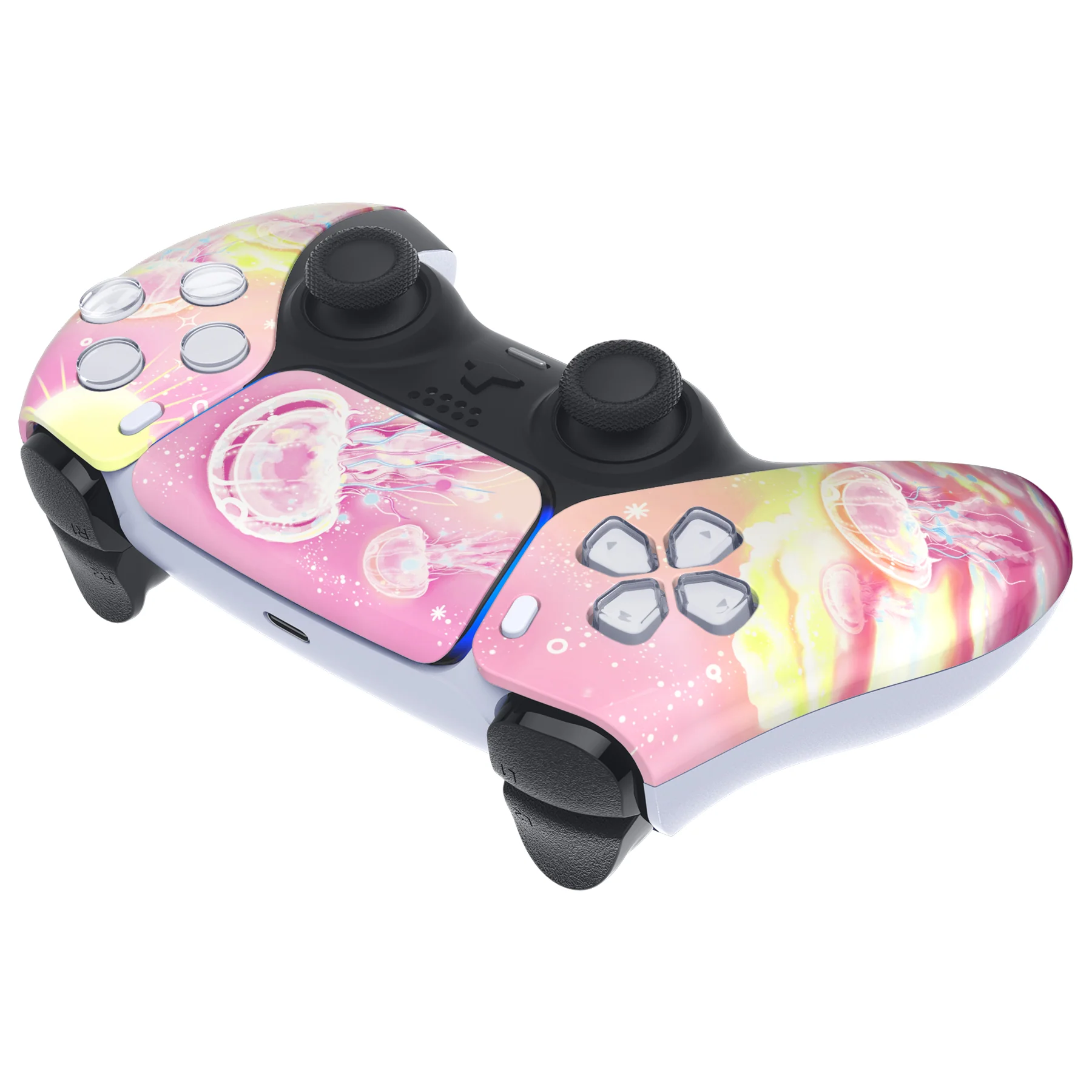 eXtremeRate Replacement Front Housing Shell with Touchpad Compatible with PS5 Controller BDM-010/020/030/040/050 - Pinky Jellyfish Heaven - Image 6