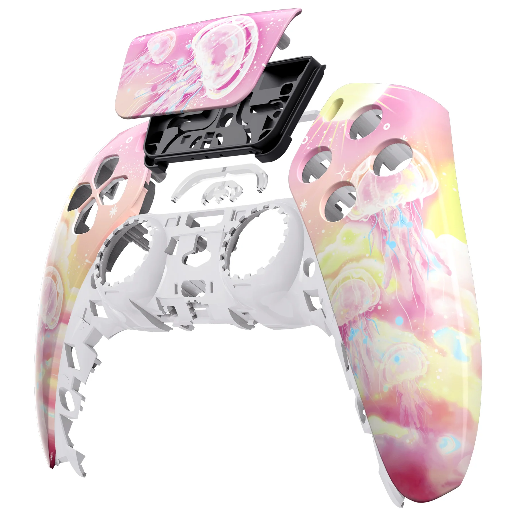 eXtremeRate Replacement Front Housing Shell with Touchpad Compatible with PS5 Controller BDM-010/020/030/040/050 - Pinky Jellyfish Heaven - Image 8