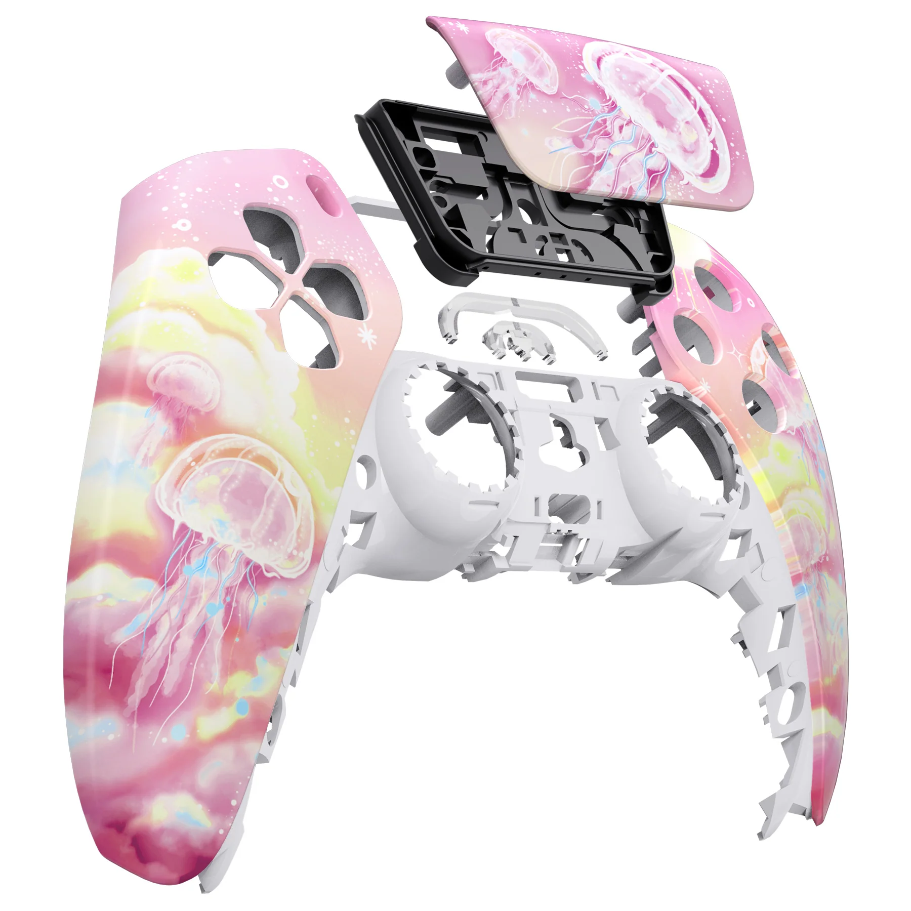 eXtremeRate Replacement Front Housing Shell with Touchpad Compatible with PS5 Controller BDM-010/020/030/040/050 - Pinky Jellyfish Heaven - Image 9