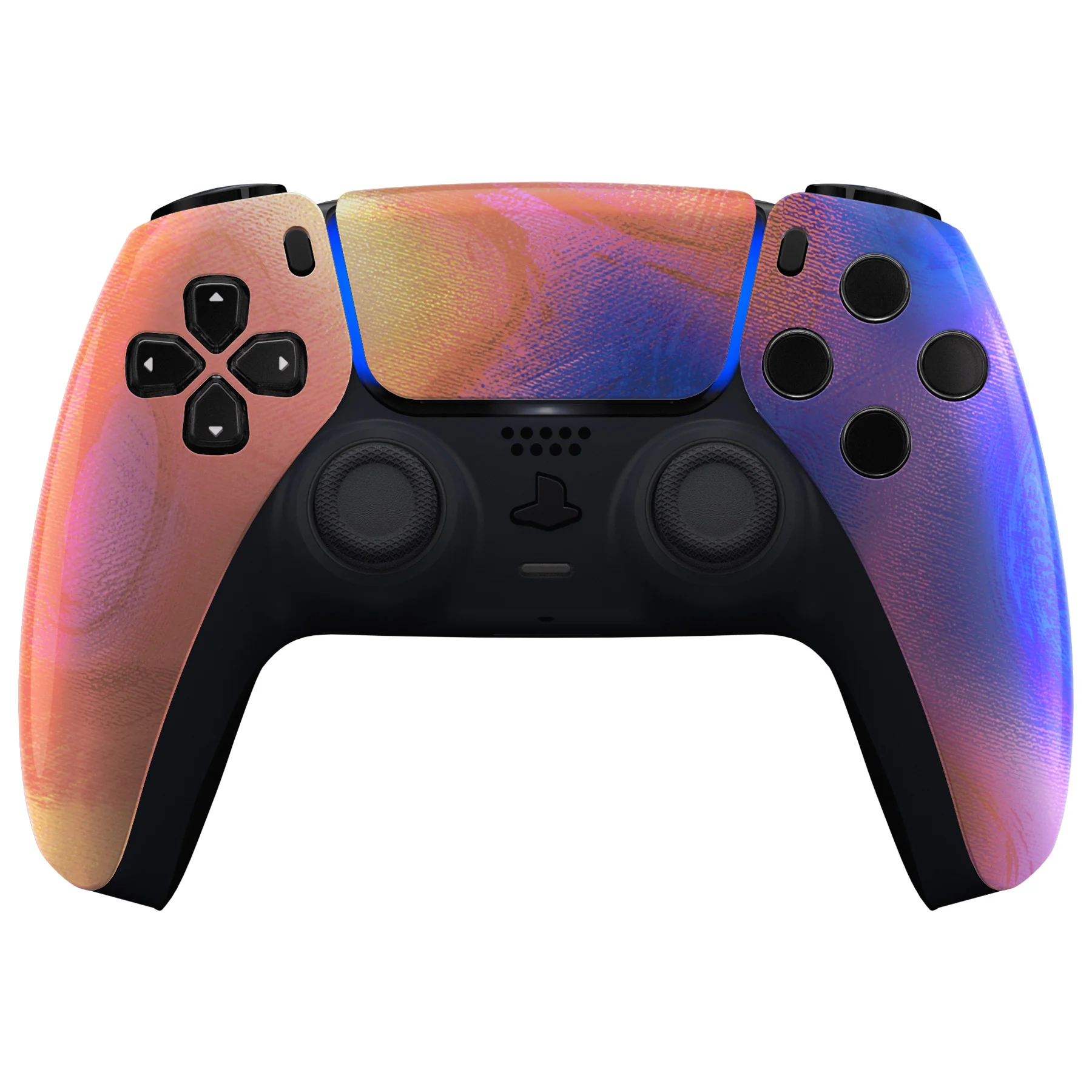 eXtremeRate Replacement Front Housing Shell with Touchpad Compatible with PS5 Controller BDM-010/020/030/040/050 - Purple Red Swirl - Image 2
