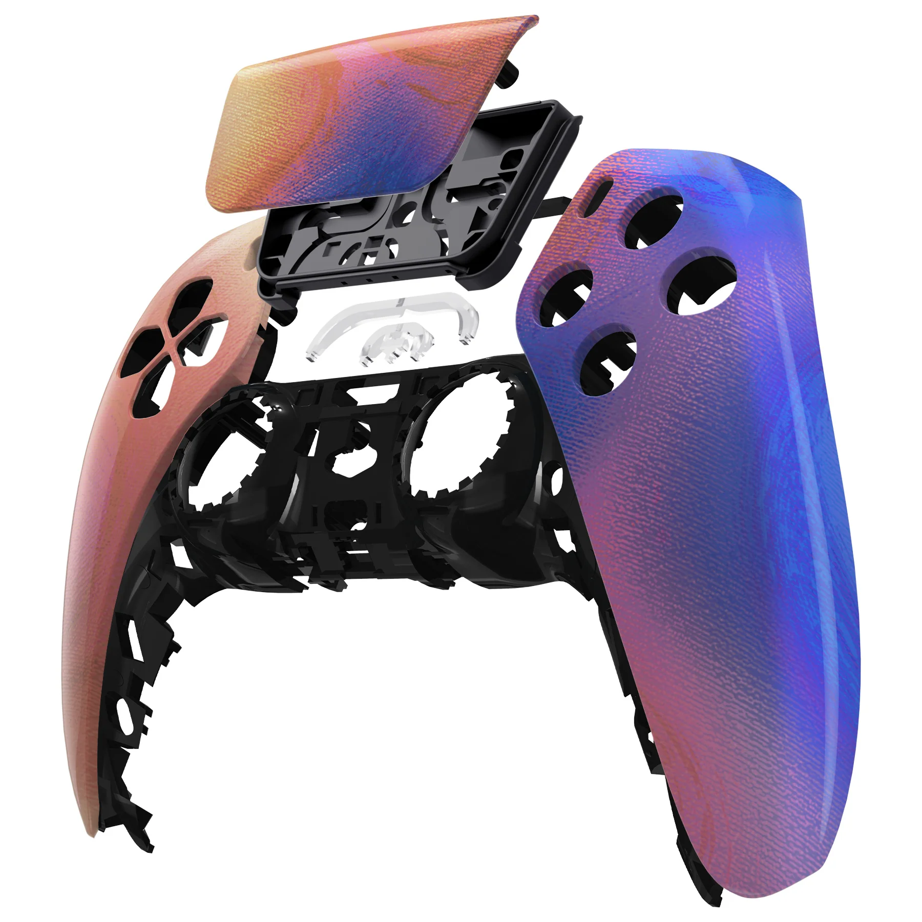 eXtremeRate Replacement Front Housing Shell with Touchpad Compatible with PS5 Controller BDM-010/020/030/040/050 - Purple Red Swirl - Image 8