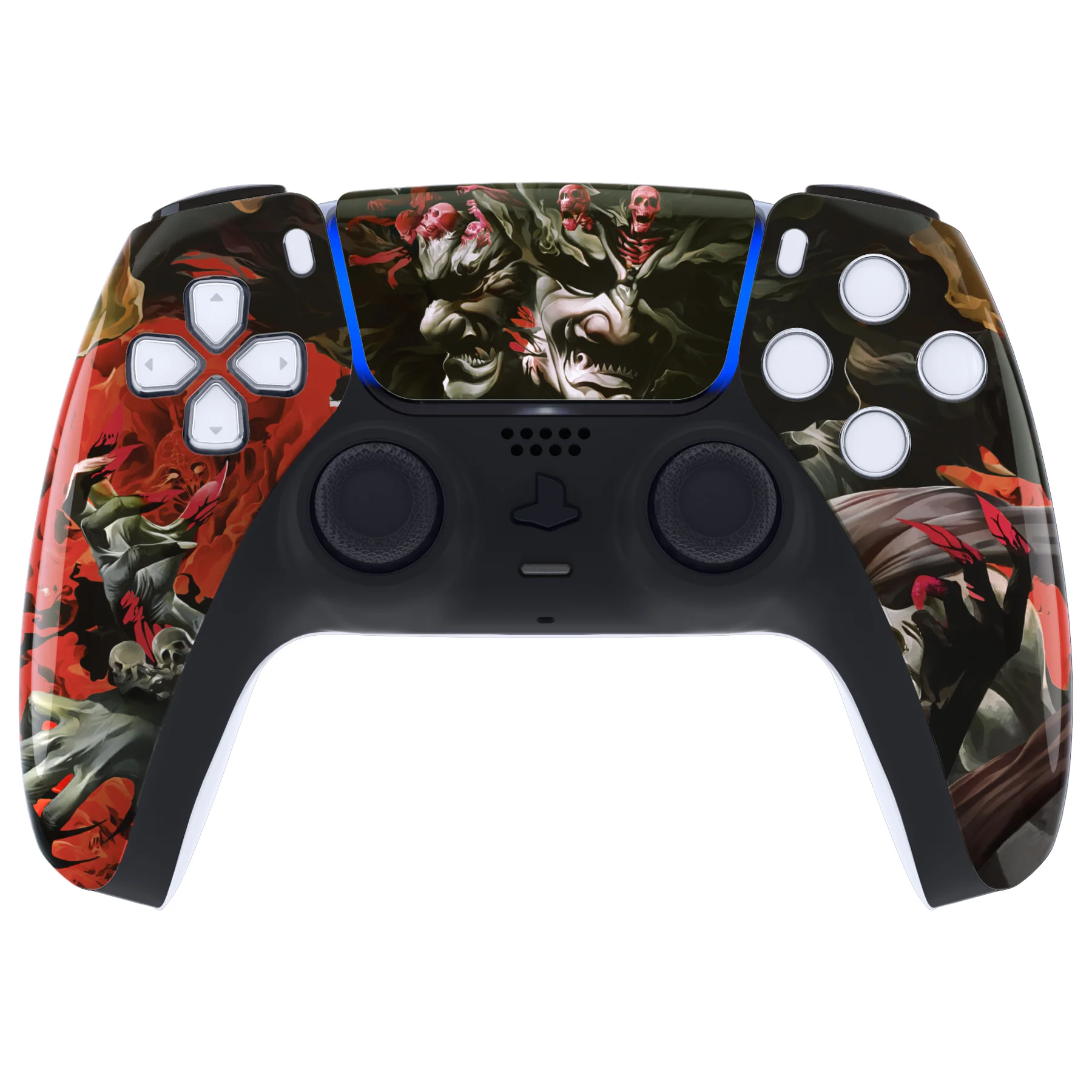 eXtremeRate Replacement Front Housing Shell with Touchpad Compatible with PS5 Controller BDM-010/020/030/040/050 - Rage of Asura - Image 2