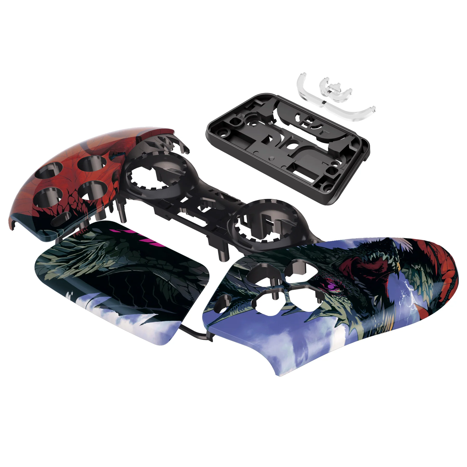 eXtremeRate Replacement Front Housing Shell with Touchpad Compatible with PS5 Controller BDM-010/020/030/040/050 - Roaring Dragon - Image 10