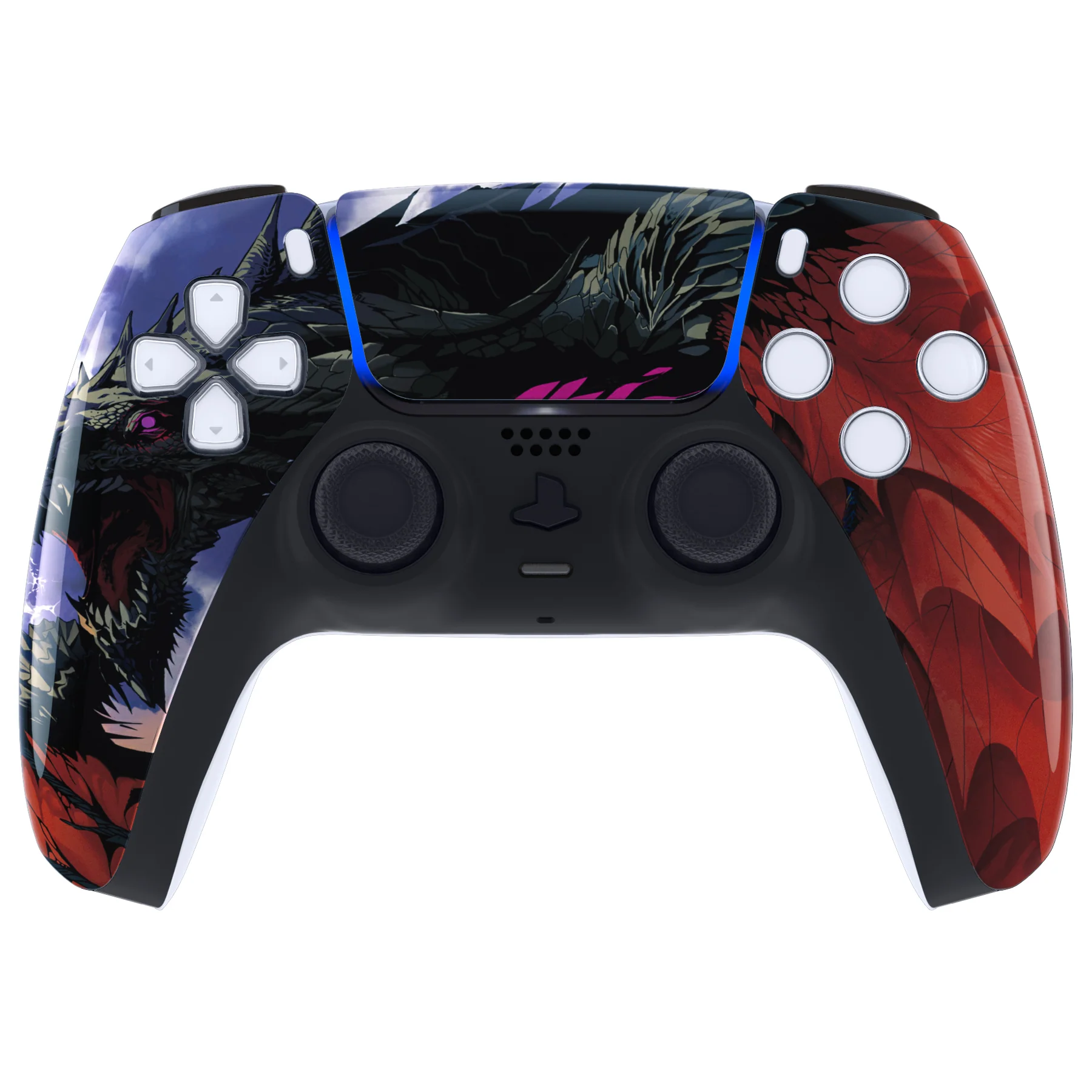eXtremeRate Replacement Front Housing Shell with Touchpad Compatible with PS5 Controller BDM-010/020/030/040/050 - Roaring Dragon - Image 2