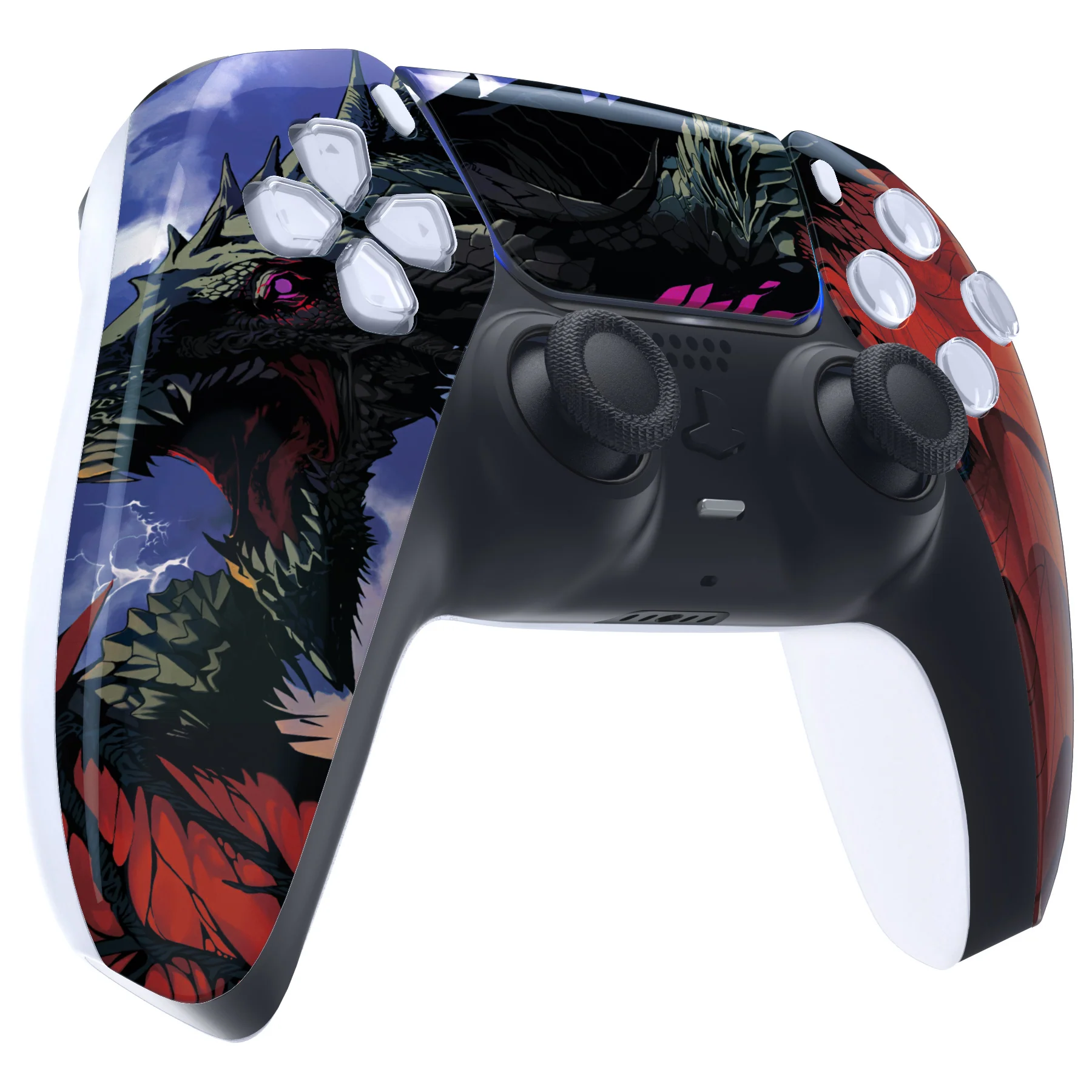 eXtremeRate Replacement Front Housing Shell with Touchpad Compatible with PS5 Controller BDM-010/020/030/040/050 - Roaring Dragon - Image 5