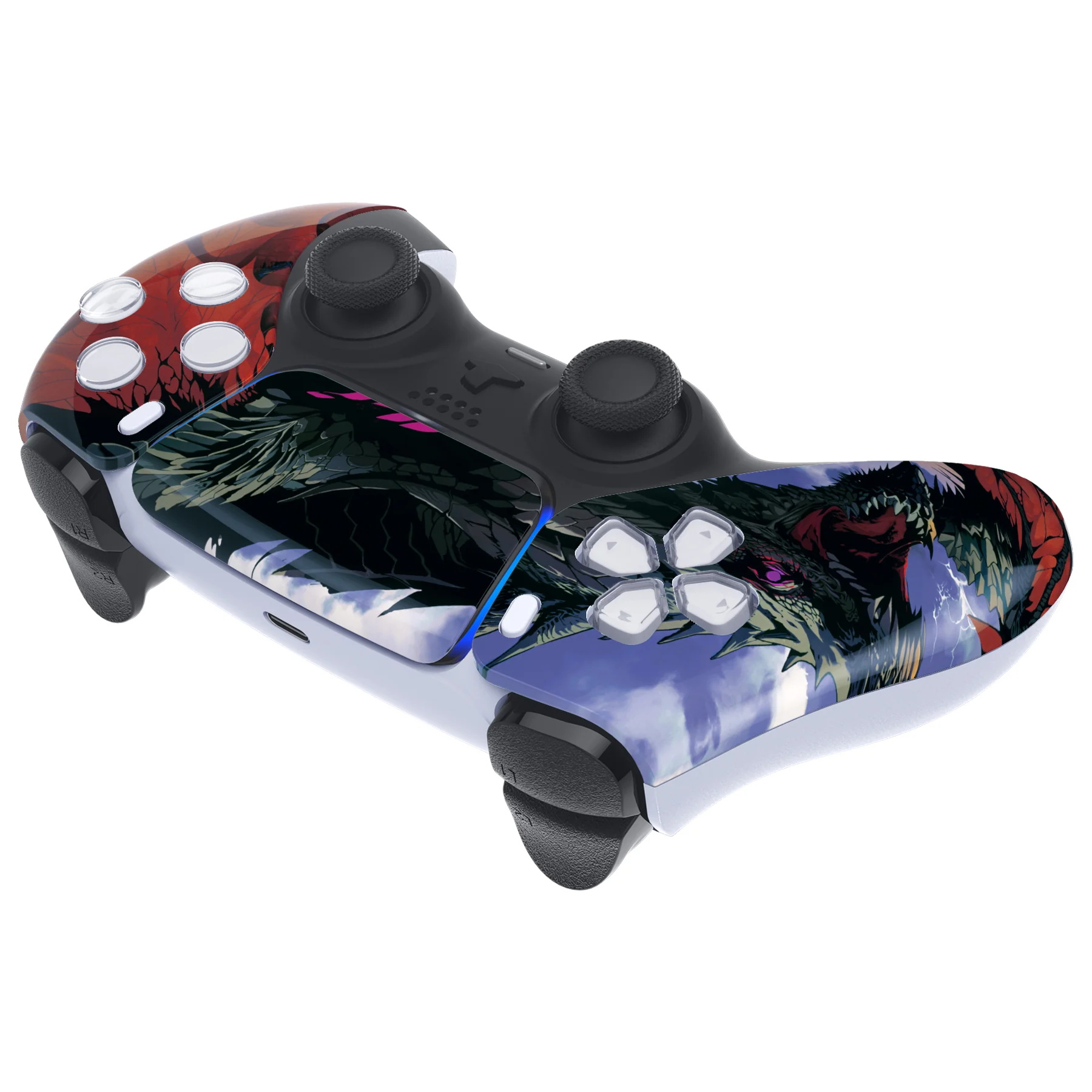 eXtremeRate Replacement Front Housing Shell with Touchpad Compatible with PS5 Controller BDM-010/020/030/040/050 - Roaring Dragon - Image 6