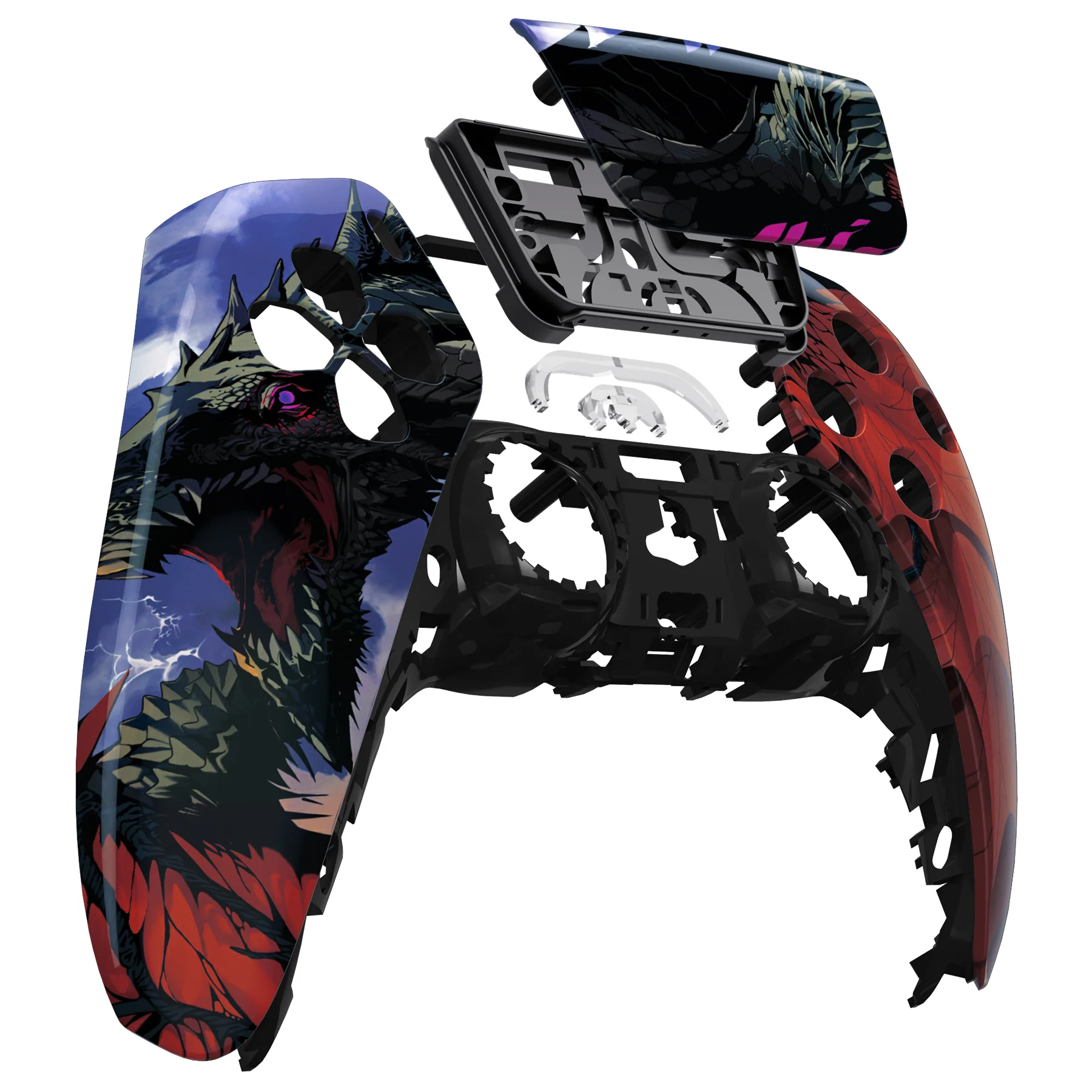 eXtremeRate Replacement Front Housing Shell with Touchpad Compatible with PS5 Controller BDM-010/020/030/040/050 - Roaring Dragon - Image 9