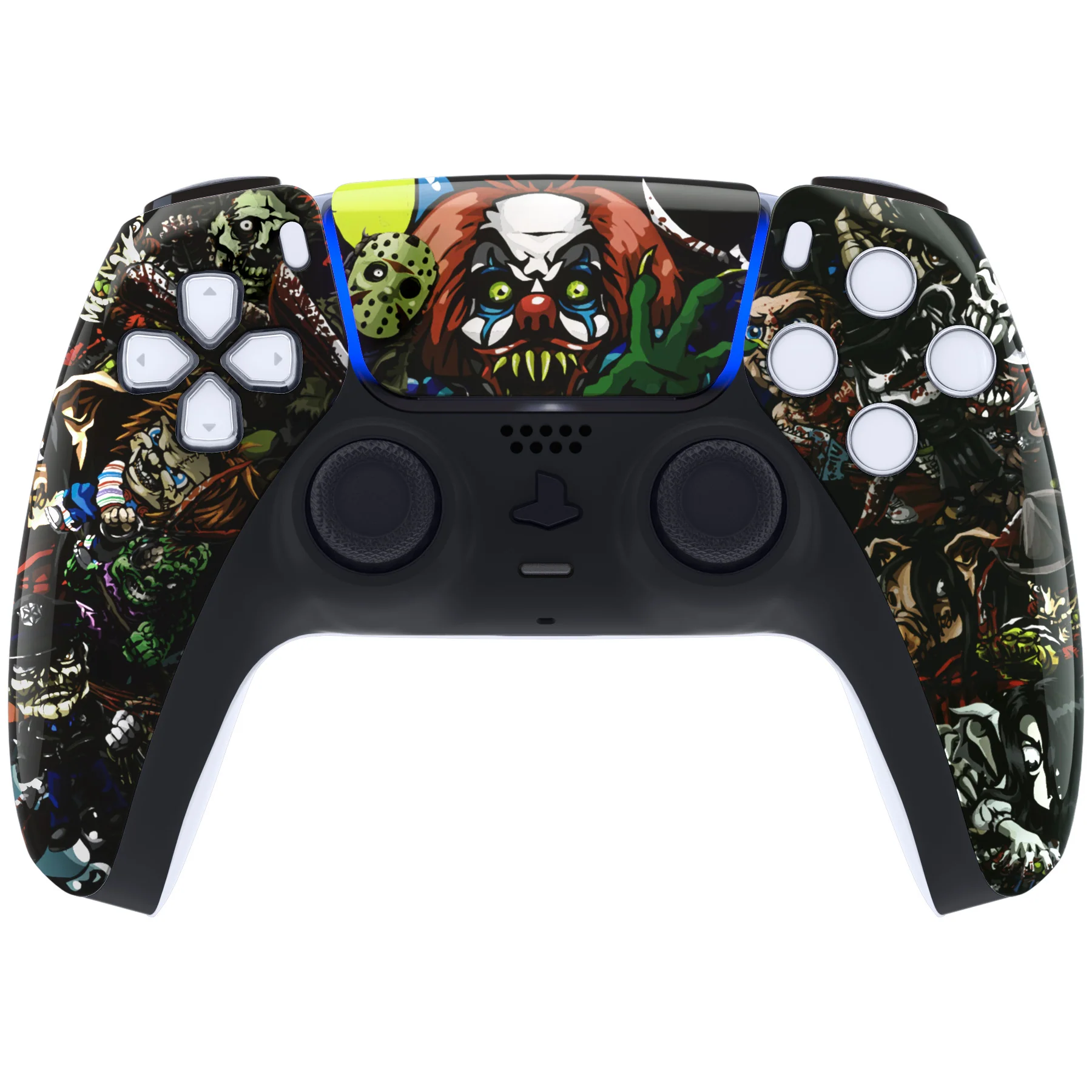 eXtremeRate Replacement Front Housing Shell with Touchpad Compatible with PS5 Controller BDM-010/020/030/040/050 - Scary Party - Image 2