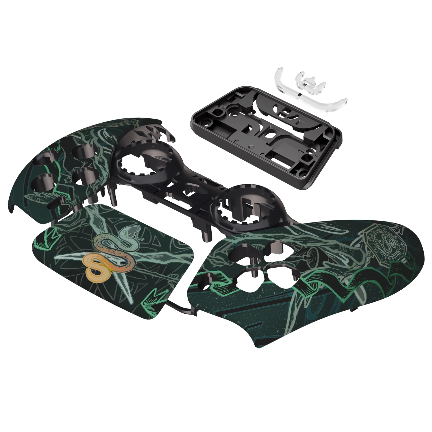 eXtremeRate Replacement Front Housing Shell with Touchpad Compatible with PS5 Controller BDM-010/020/030/040/050 - Serpent Totem - Image 10