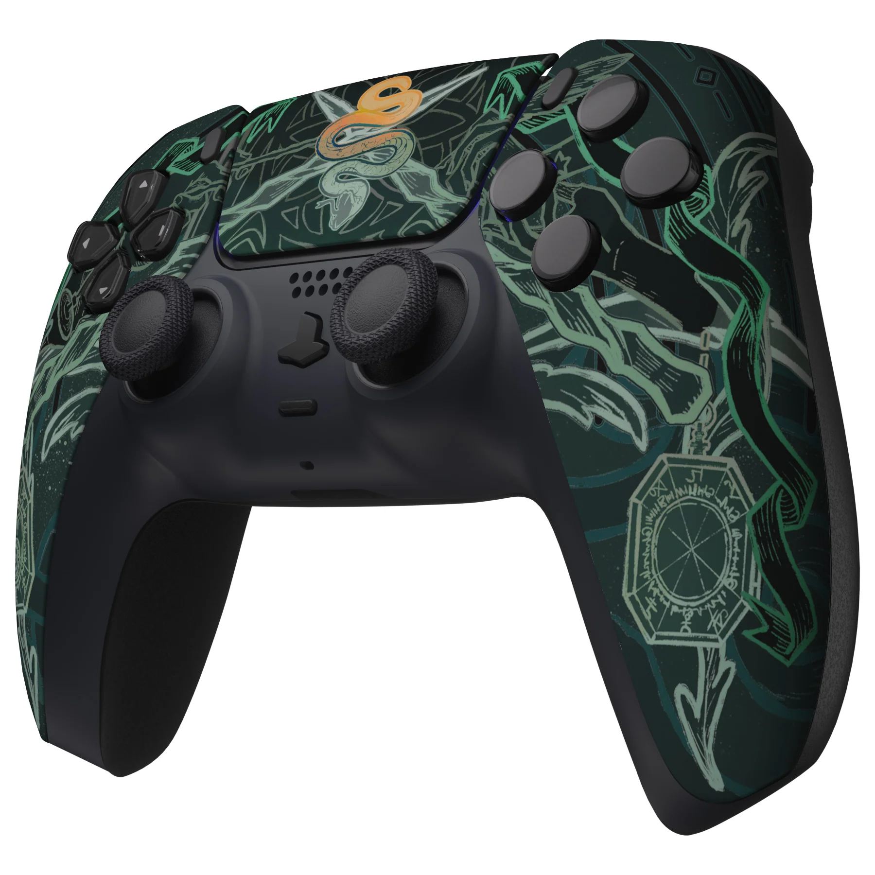 eXtremeRate Replacement Front Housing Shell with Touchpad Compatible with PS5 Controller BDM-010/020/030/040/050 - Serpent Totem - Image 4