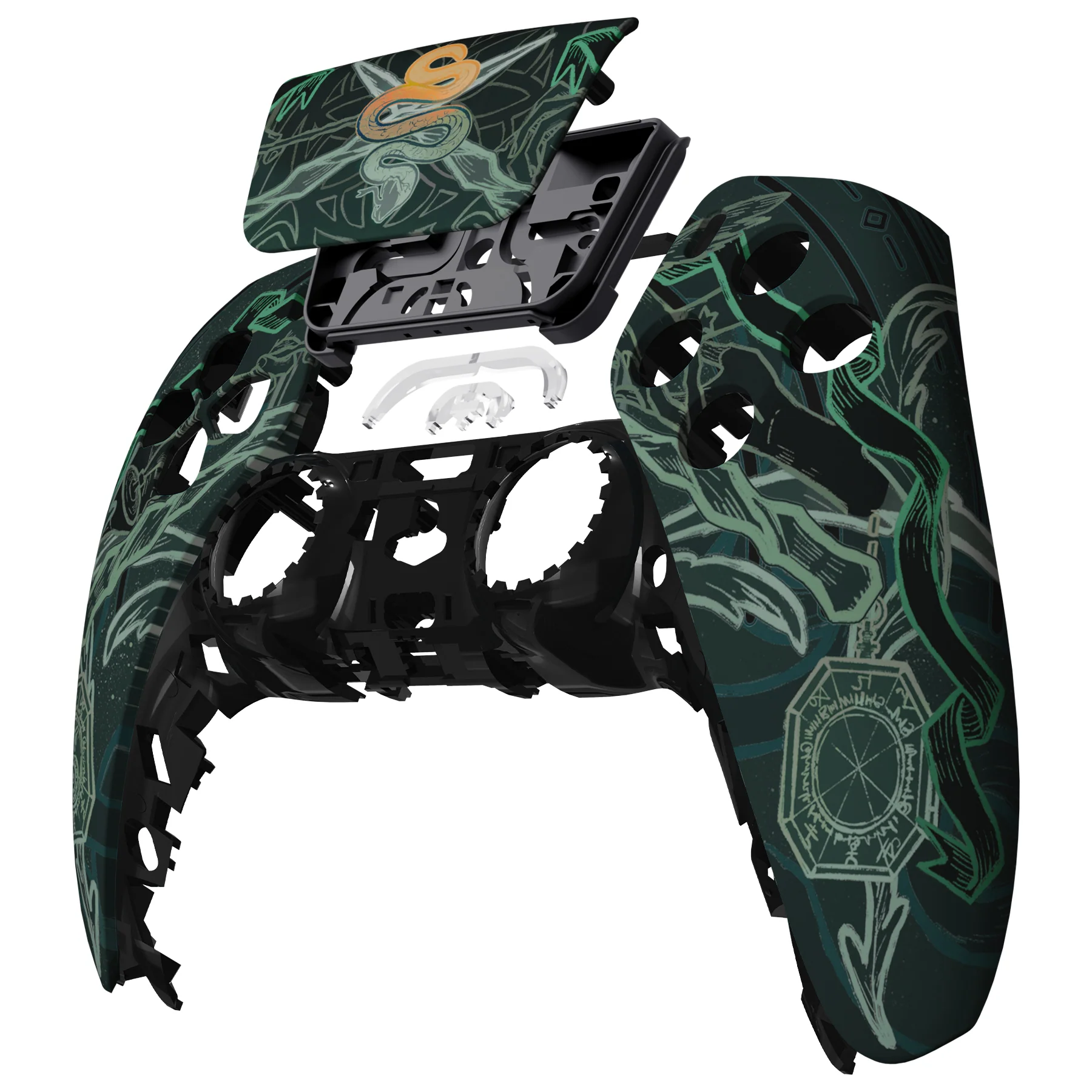 eXtremeRate Replacement Front Housing Shell with Touchpad Compatible with PS5 Controller BDM-010/020/030/040/050 - Serpent Totem - Image 8