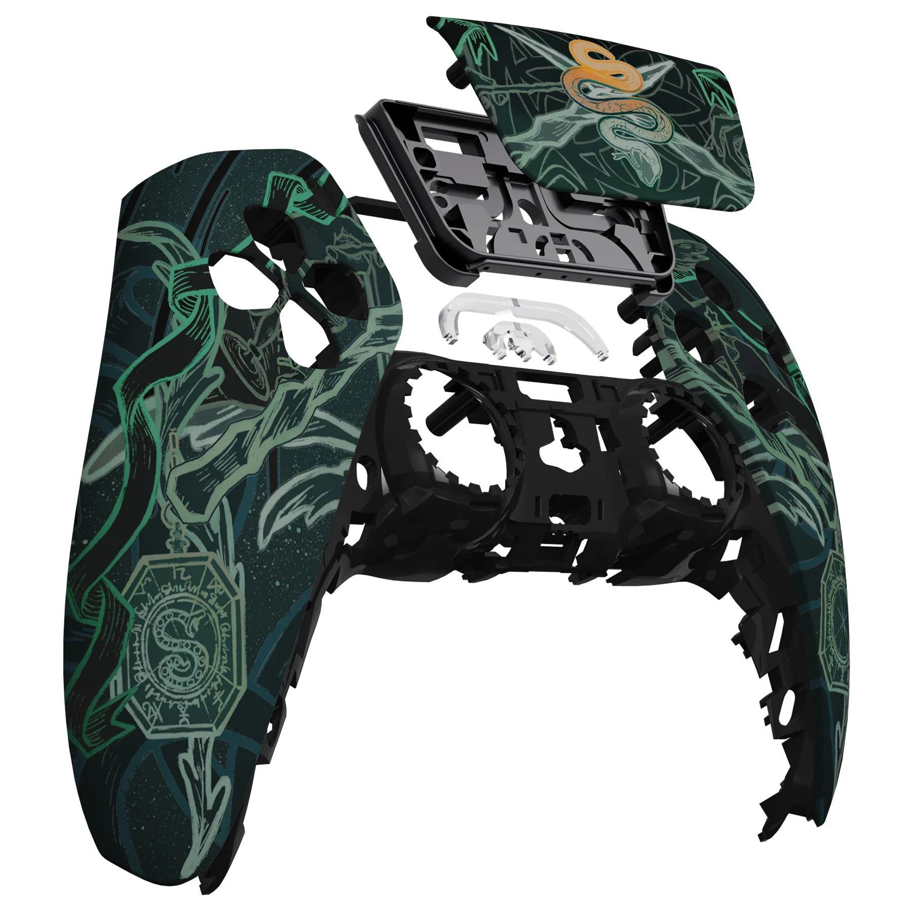 eXtremeRate Replacement Front Housing Shell with Touchpad Compatible with PS5 Controller BDM-010/020/030/040/050 - Serpent Totem - Image 9
