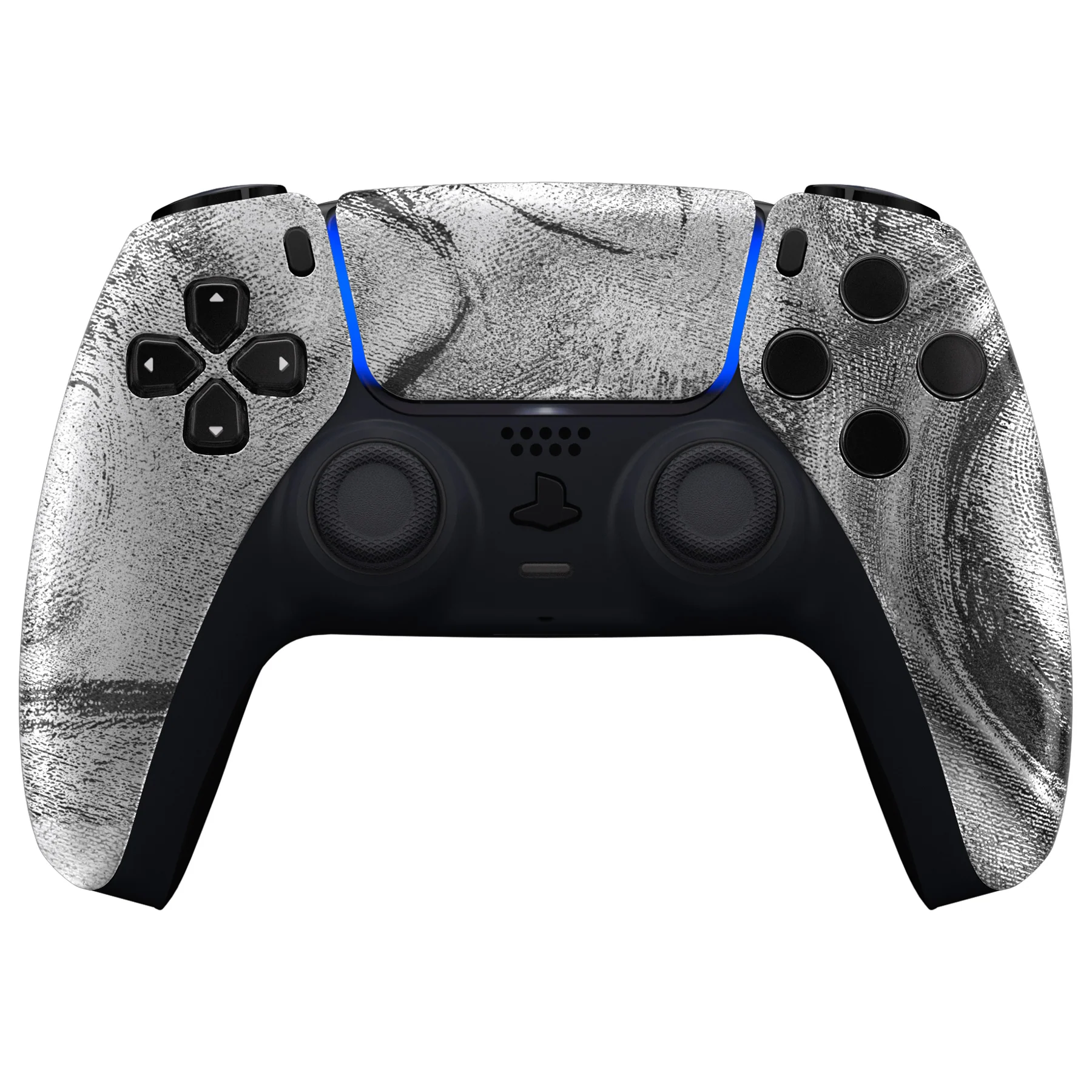 eXtremeRate Replacement Front Housing Shell with Touchpad Compatible with PS5 Controller BDM-010/020/030/040/050 - Silver Wave - Image 2