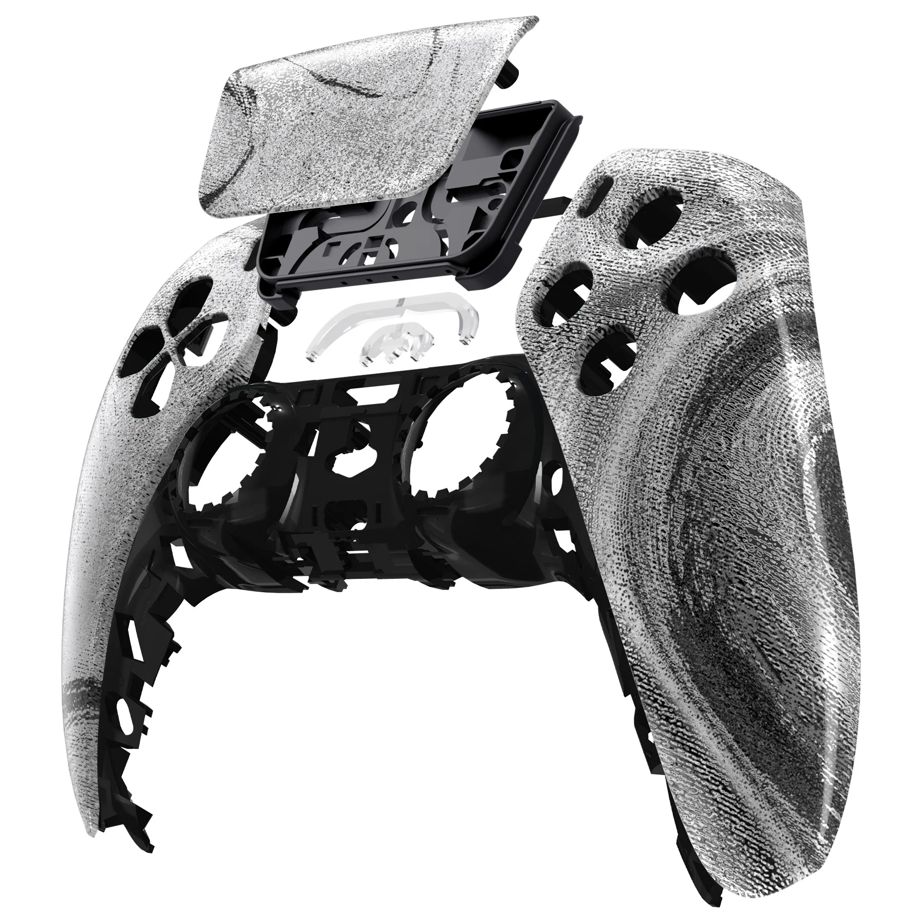eXtremeRate Replacement Front Housing Shell with Touchpad Compatible with PS5 Controller BDM-010/020/030/040/050 - Silver Wave - Image 8