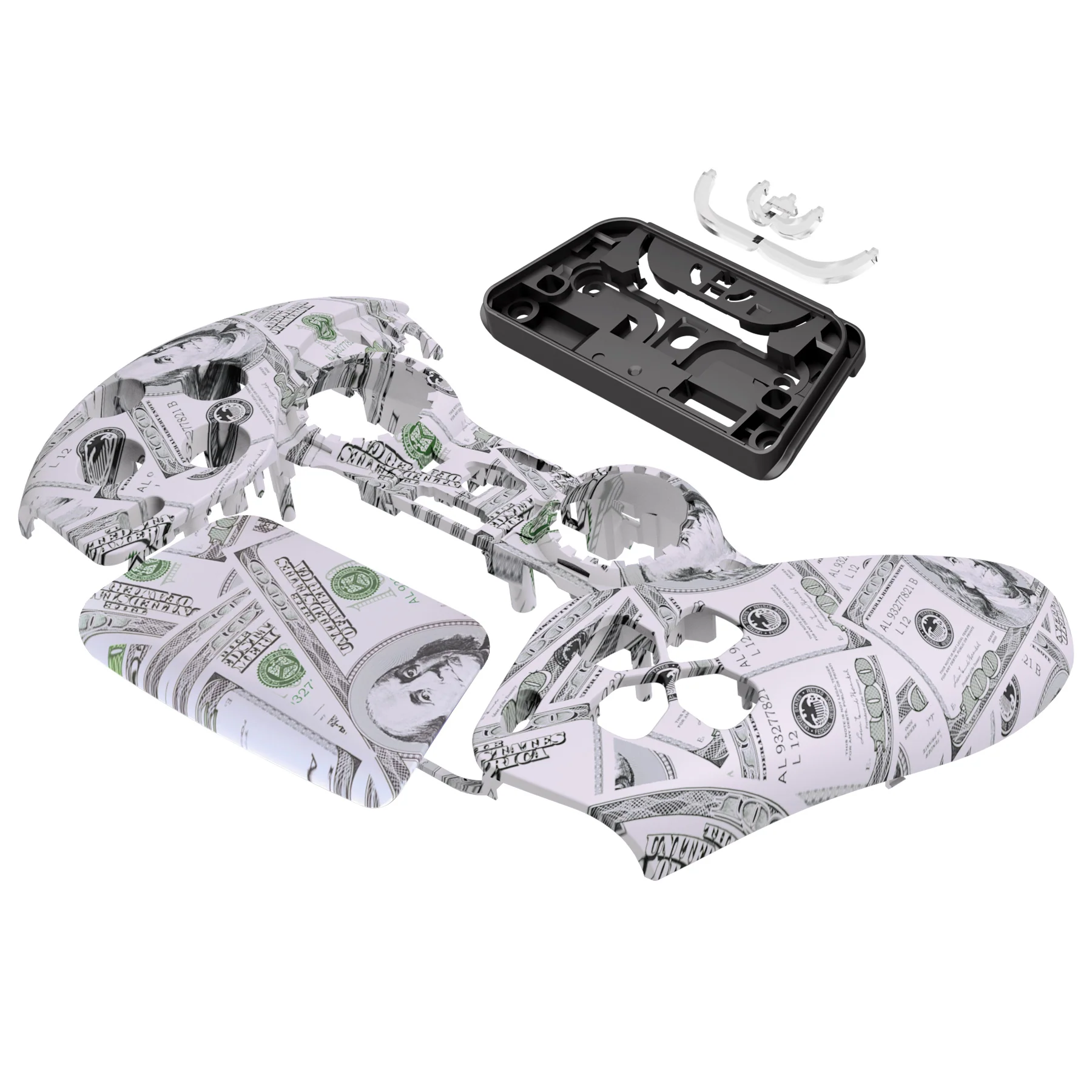 eXtremeRate Replacement Front Housing Shell with Touchpad Compatible with PS5 Controller BDM-010/020/030/040/050 - The $100 Cash Money - Image 10