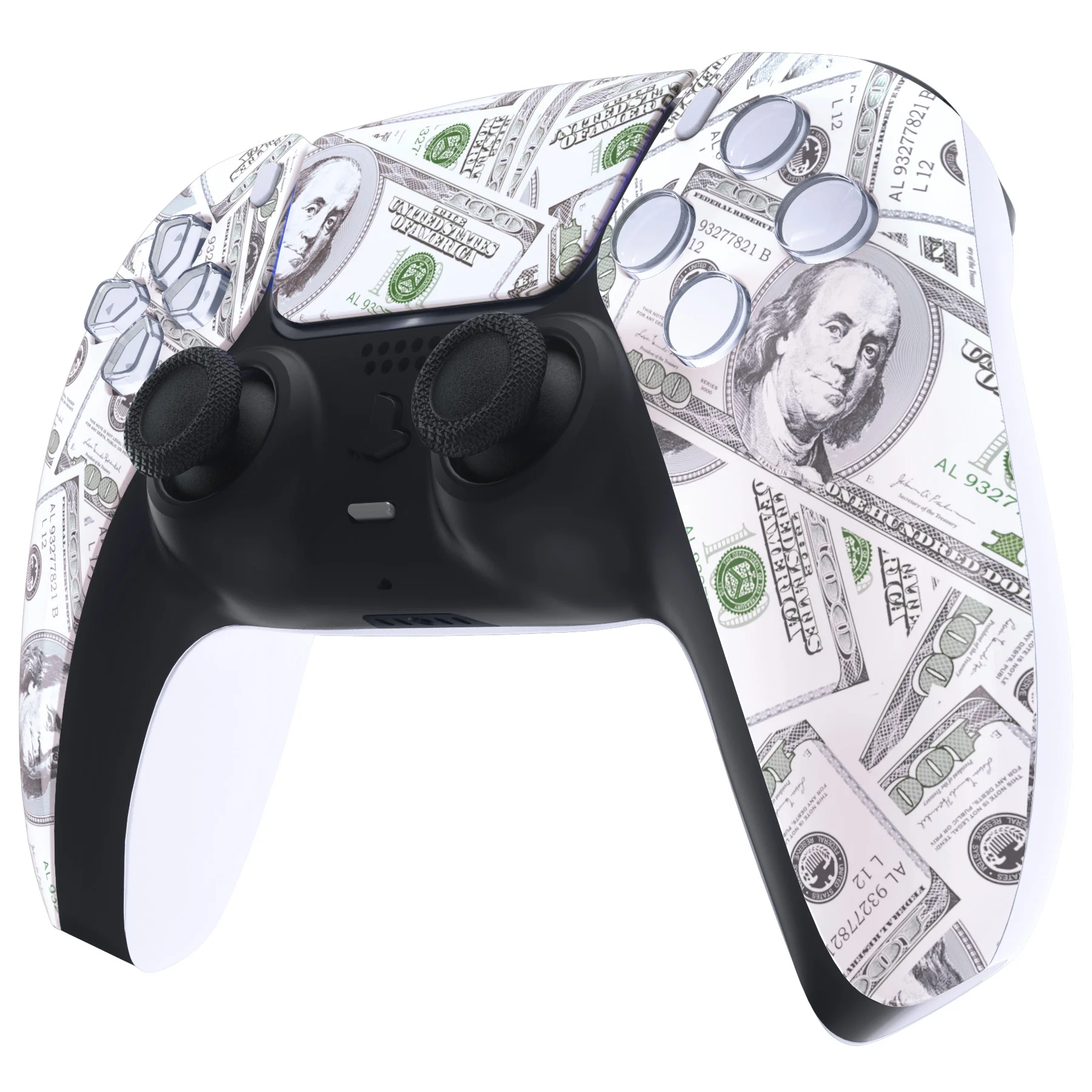 eXtremeRate Replacement Front Housing Shell with Touchpad Compatible with PS5 Controller BDM-010/020/030/040/050 - The $100 Cash Money - Image 4