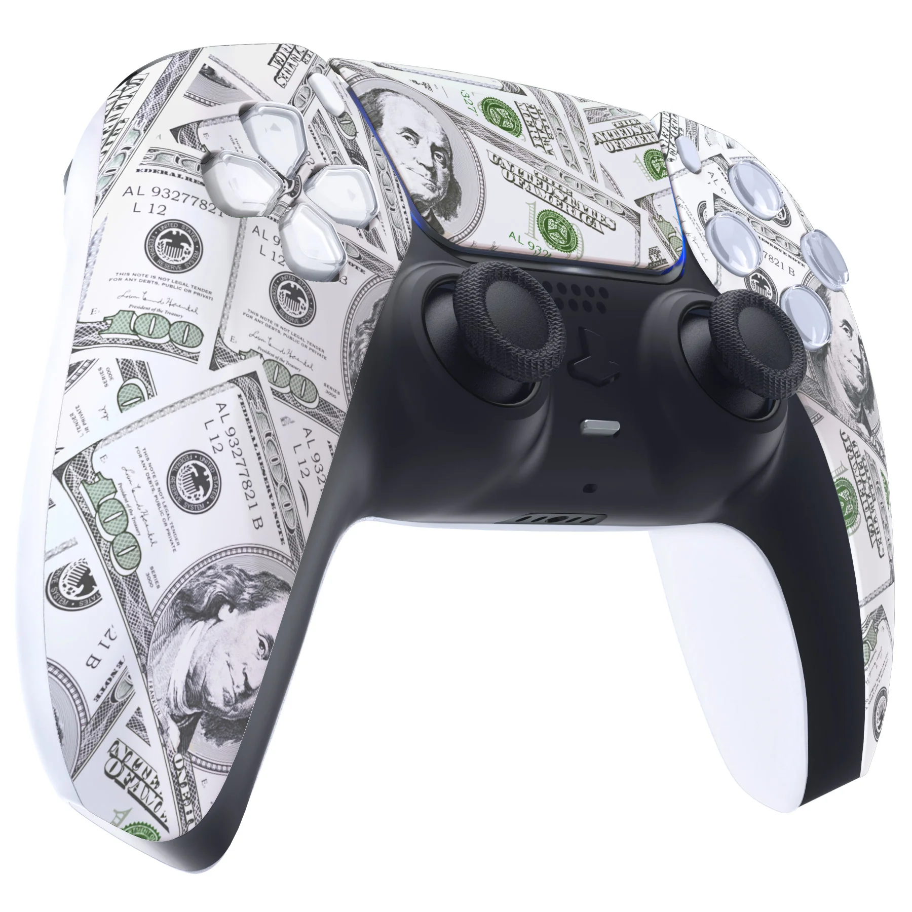 eXtremeRate Replacement Front Housing Shell with Touchpad Compatible with PS5 Controller BDM-010/020/030/040/050 - The $100 Cash Money - Image 5