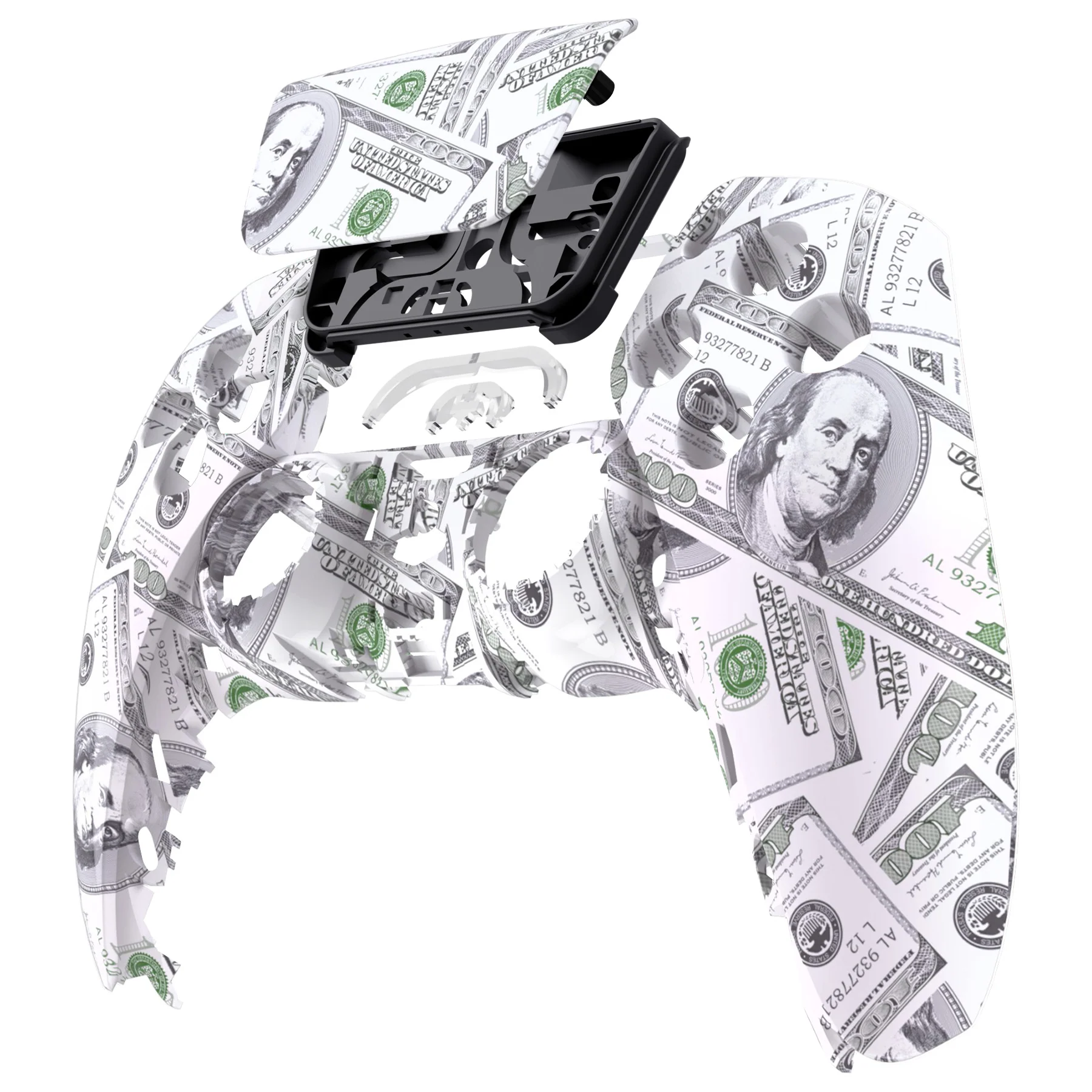 eXtremeRate Replacement Front Housing Shell with Touchpad Compatible with PS5 Controller BDM-010/020/030/040/050 - The $100 Cash Money - Image 8