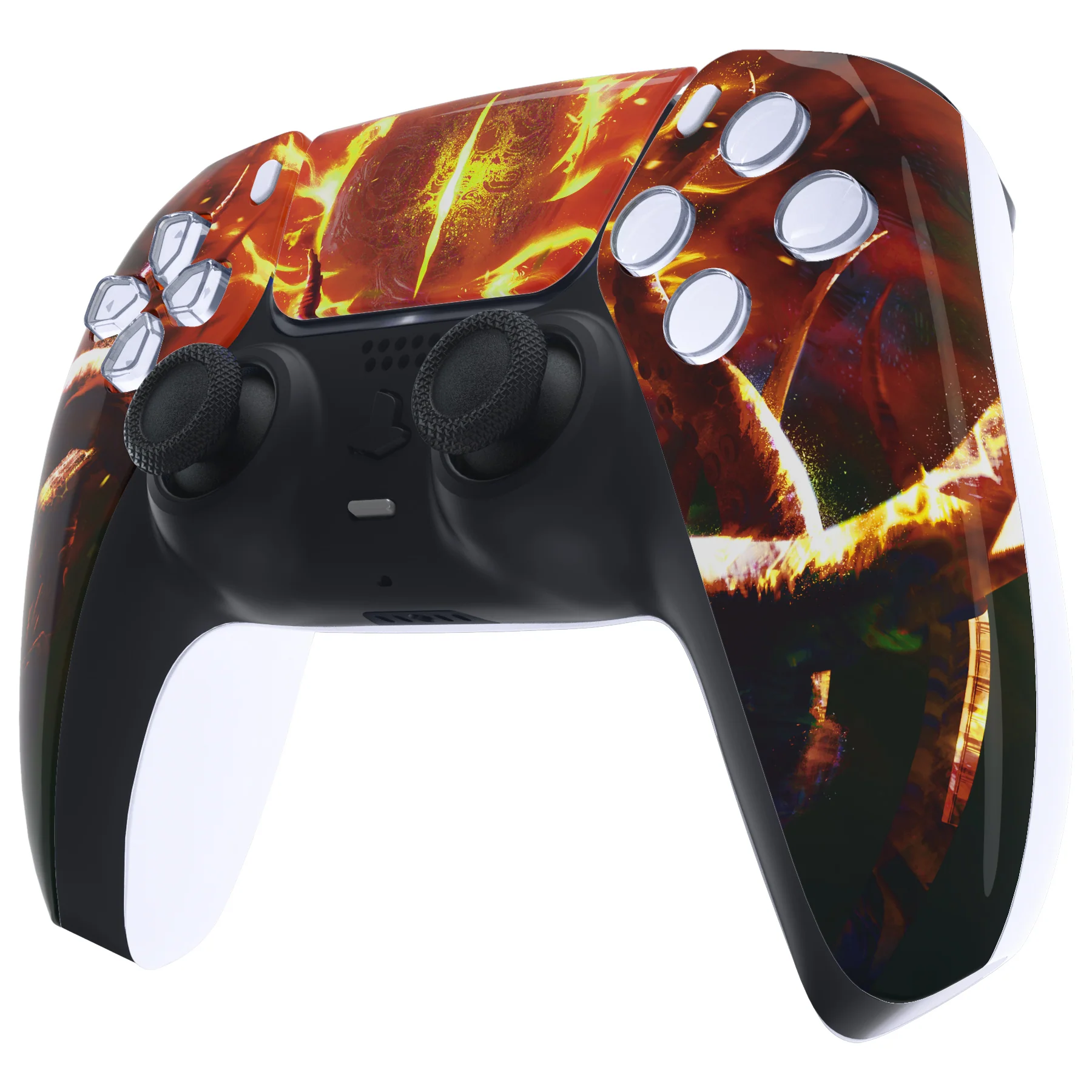 eXtremeRate Replacement Front Housing Shell with Touchpad Compatible with PS5 Controller BDM-010/020/030/040/050 - The Great Flaming Overlord - Image 4