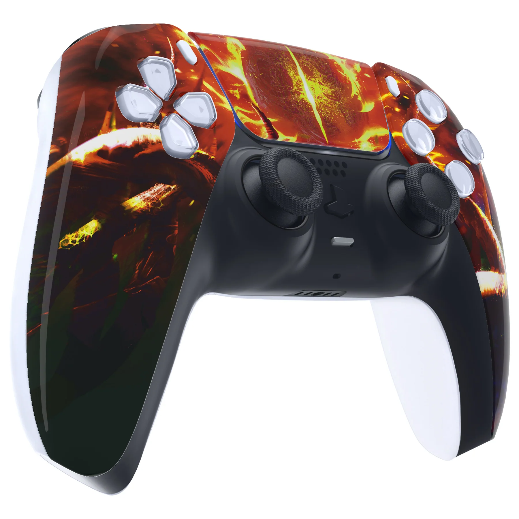 eXtremeRate Replacement Front Housing Shell with Touchpad Compatible with PS5 Controller BDM-010/020/030/040/050 - The Great Flaming Overlord - Image 5