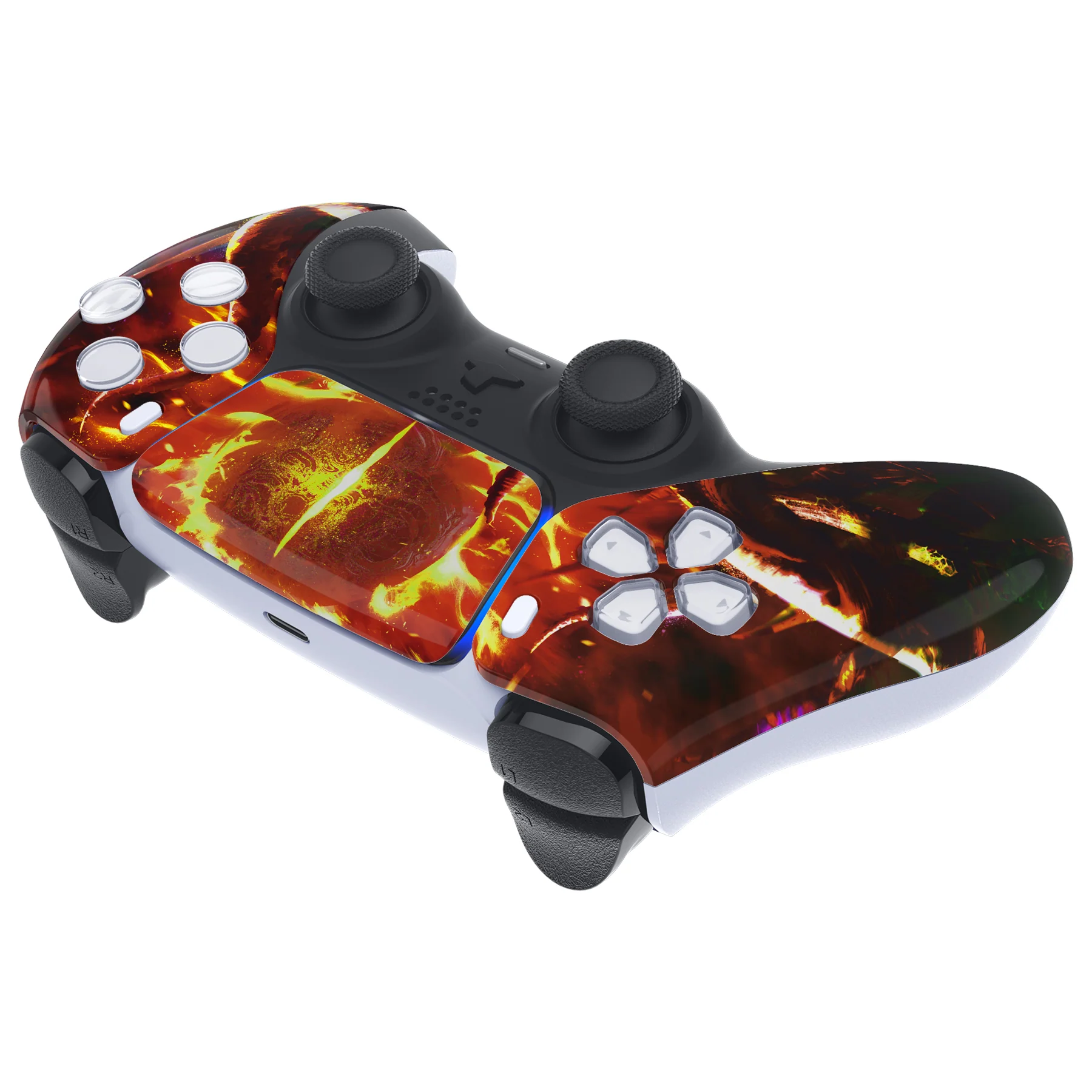 eXtremeRate Replacement Front Housing Shell with Touchpad Compatible with PS5 Controller BDM-010/020/030/040/050 - The Great Flaming Overlord - Image 6