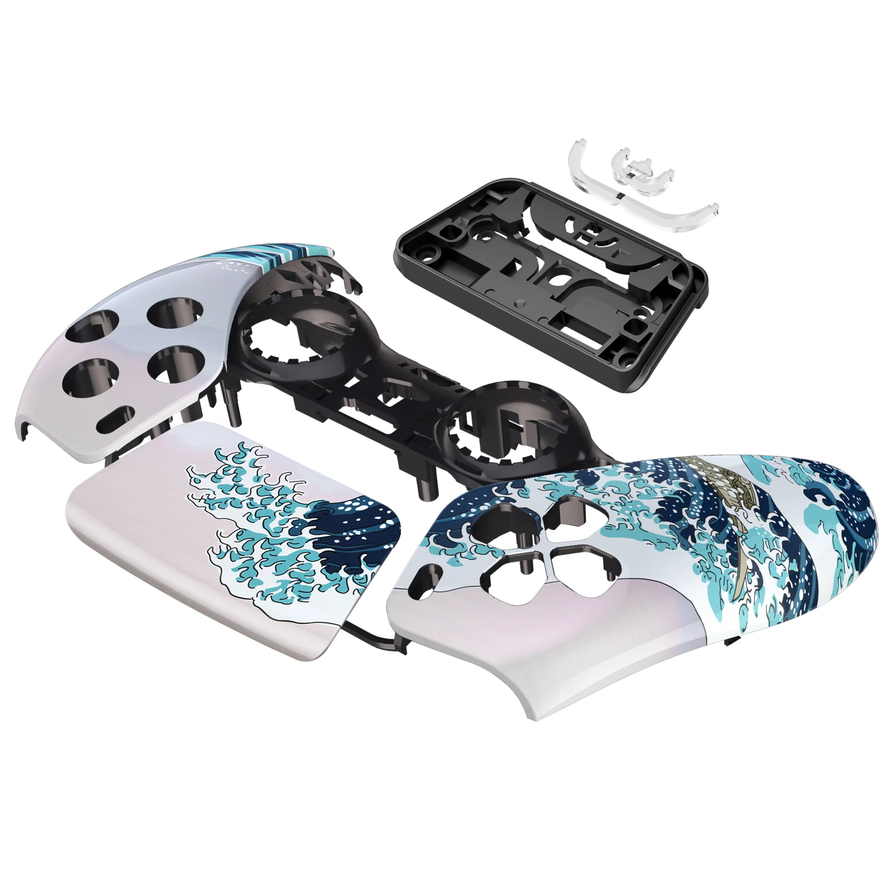 eXtremeRate Replacement Front Housing Shell with Touchpad Compatible with PS5 Controller BDM-010/020/030/040/050/060 - The Great Wave - Image 10