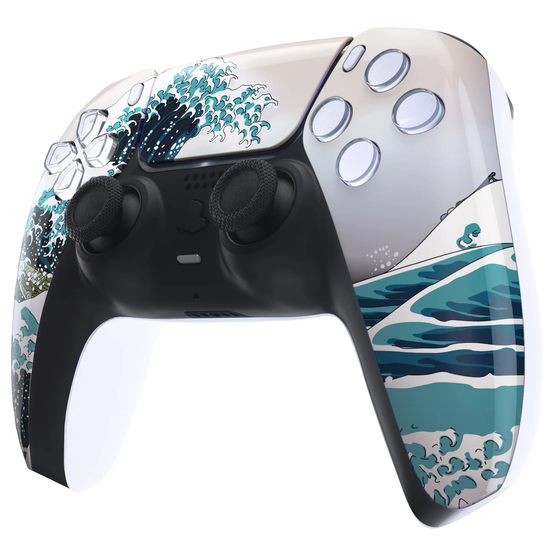 eXtremeRate Replacement Front Housing Shell with Touchpad Compatible with PS5 Controller BDM-010/020/030/040/050/060 - The Great Wave - Image 4