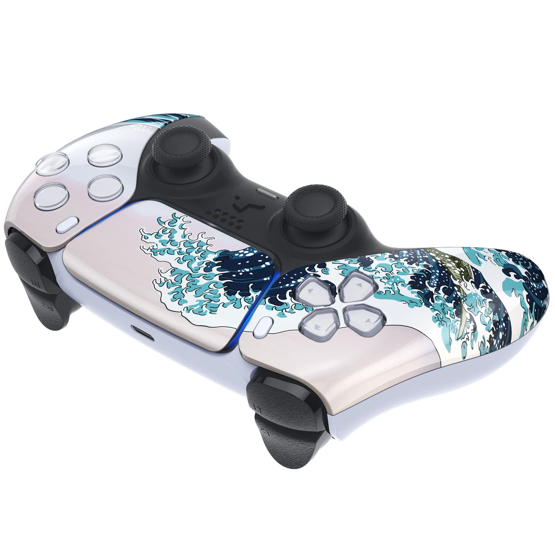 eXtremeRate Replacement Front Housing Shell with Touchpad Compatible with PS5 Controller BDM-010/020/030/040/050/060 - The Great Wave - Image 6