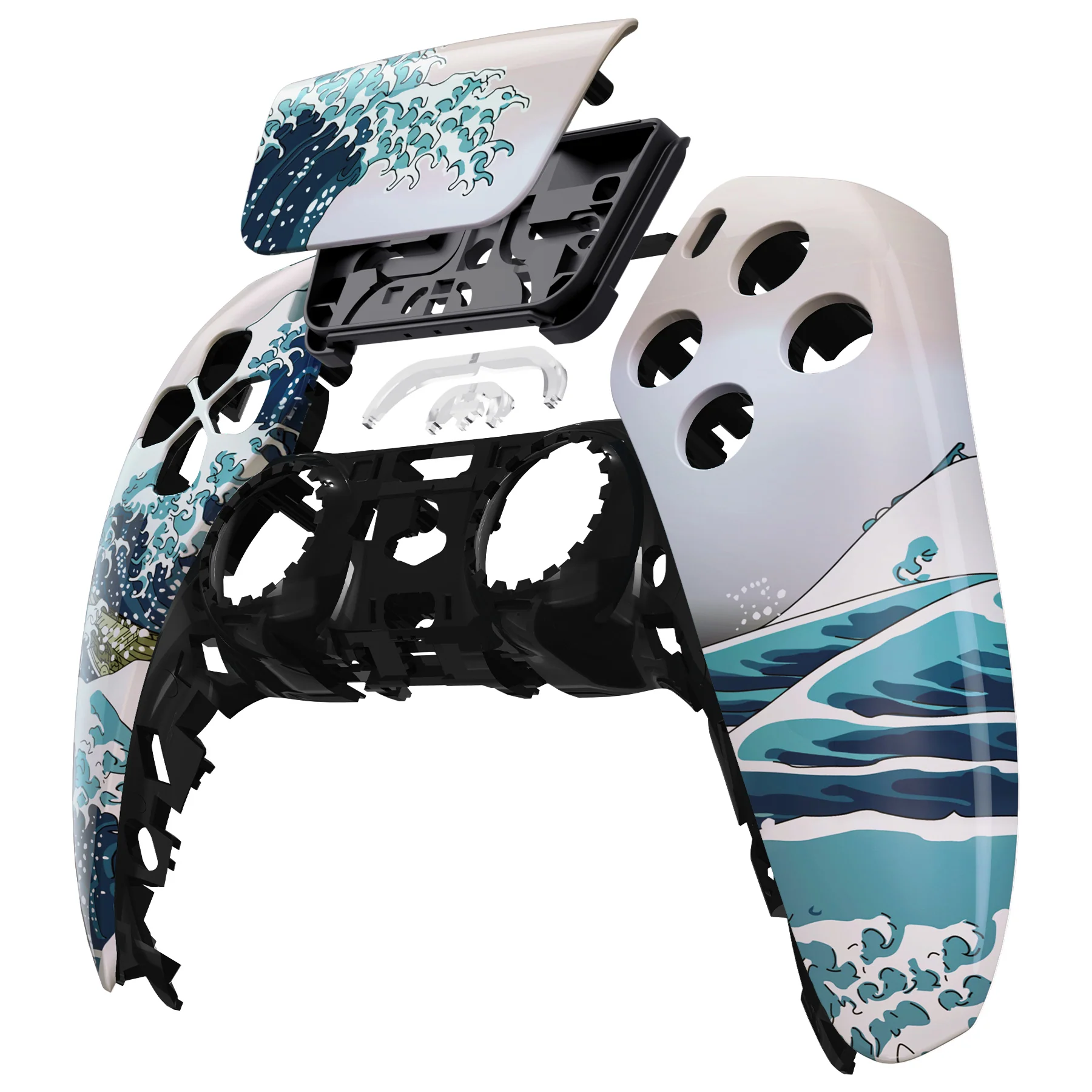 eXtremeRate Replacement Front Housing Shell with Touchpad Compatible with PS5 Controller BDM-010/020/030/040/050/060 - The Great Wave - Image 8